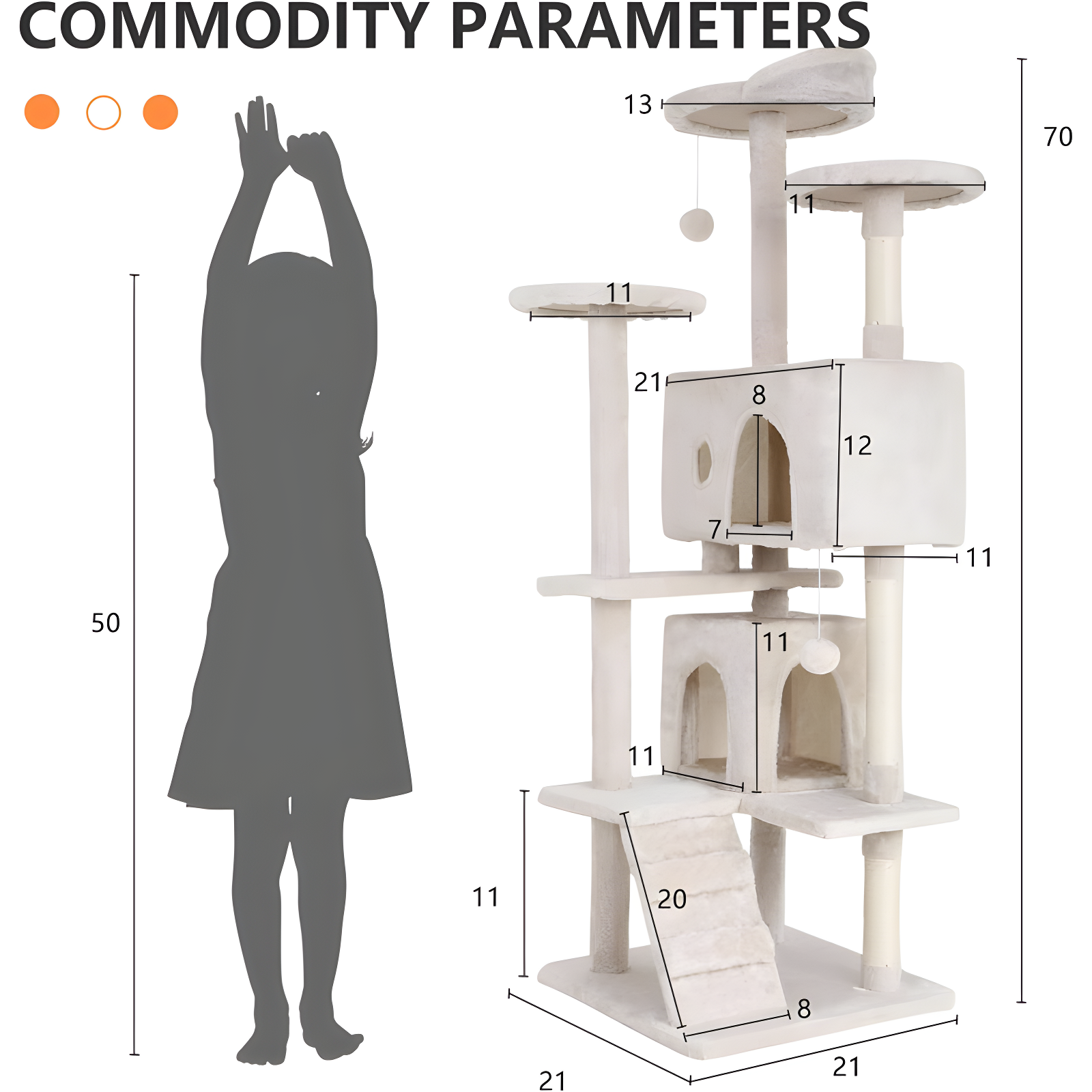 Multi-Level Cat Tree Tower Furniture Activity Center With Scratching Posts, Toys And Condo For Indoor Kittens