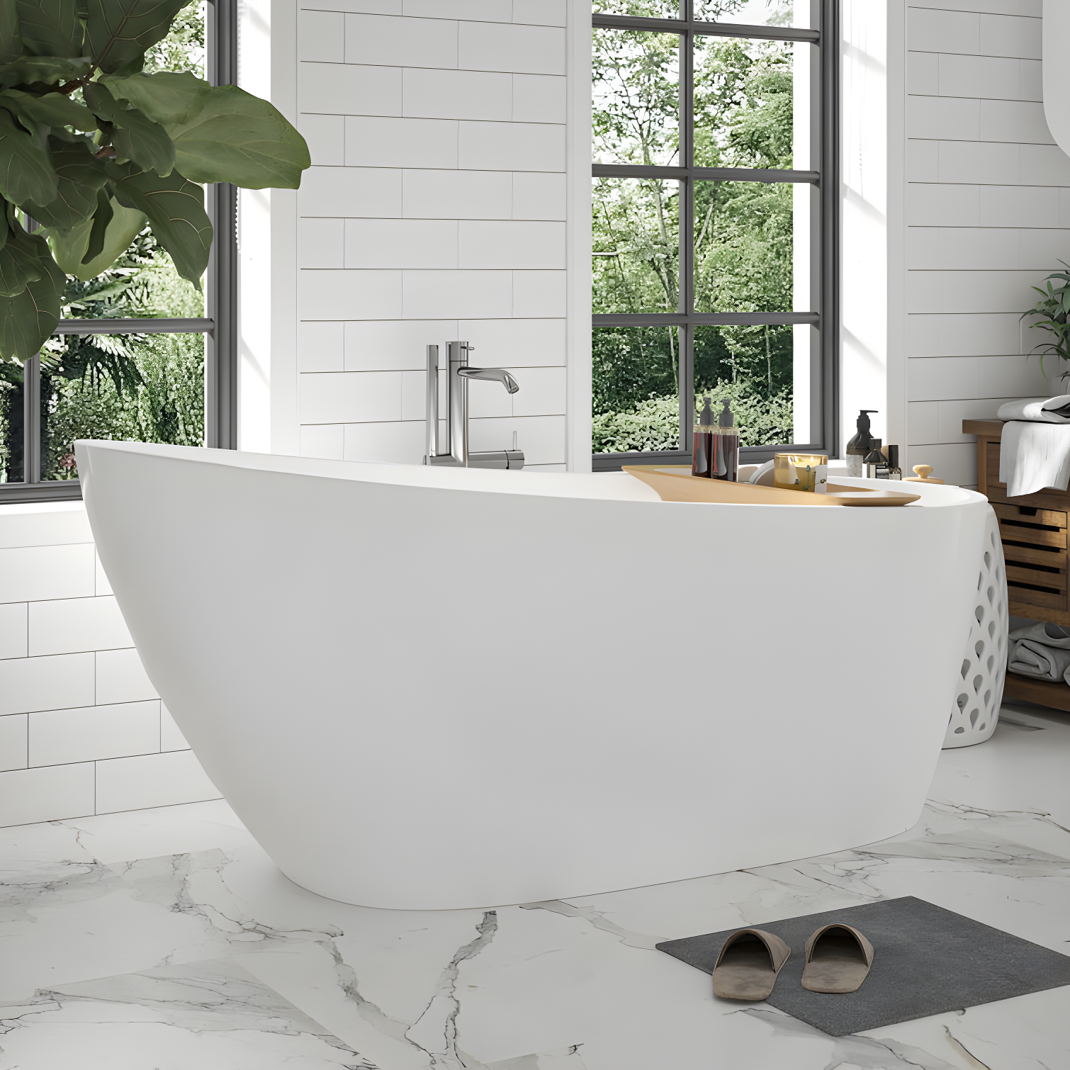 Cora 67" x 32" Freestanding Acrylic Bathtub