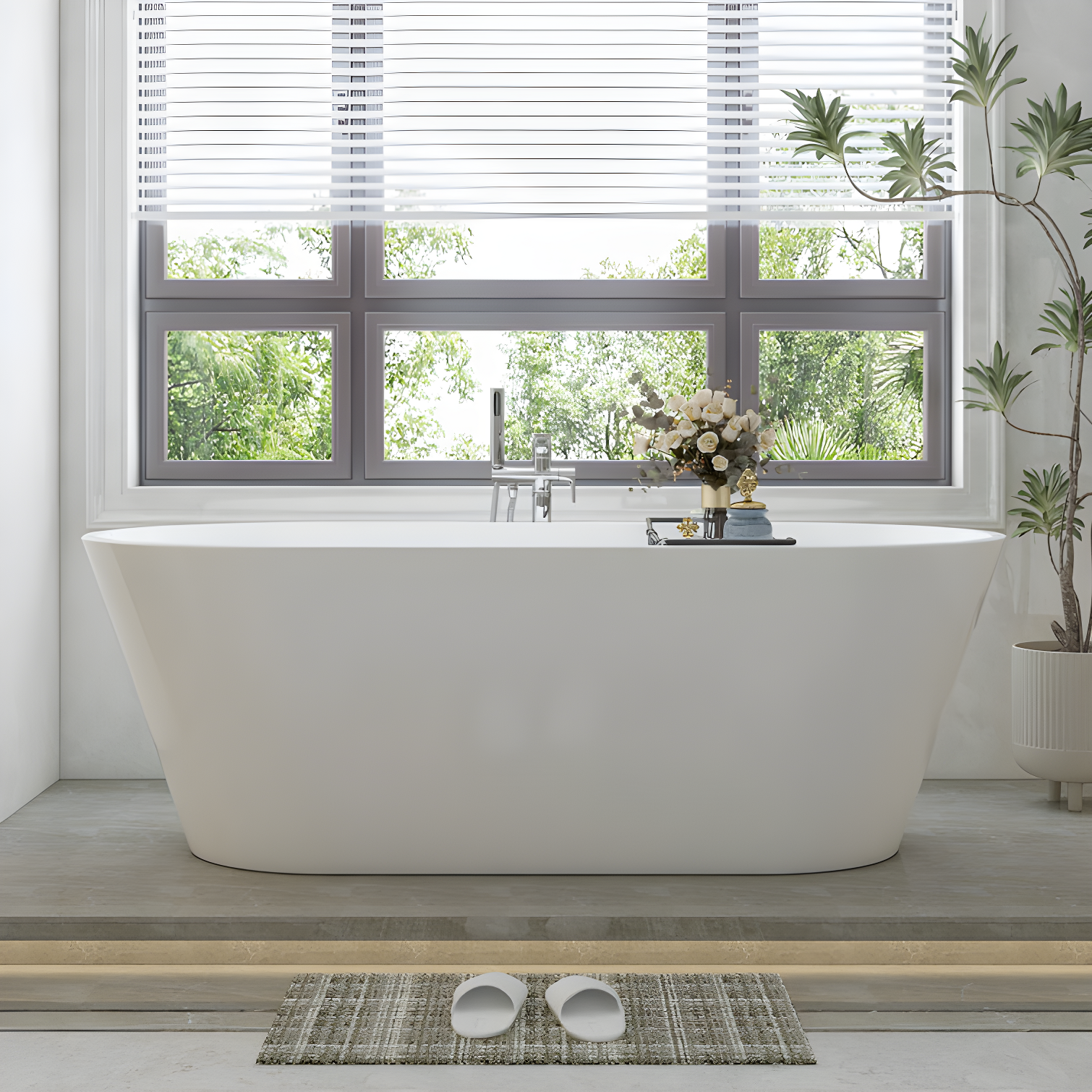 67'' x 32'' Freestanding Soaking Acrylic Bathtub