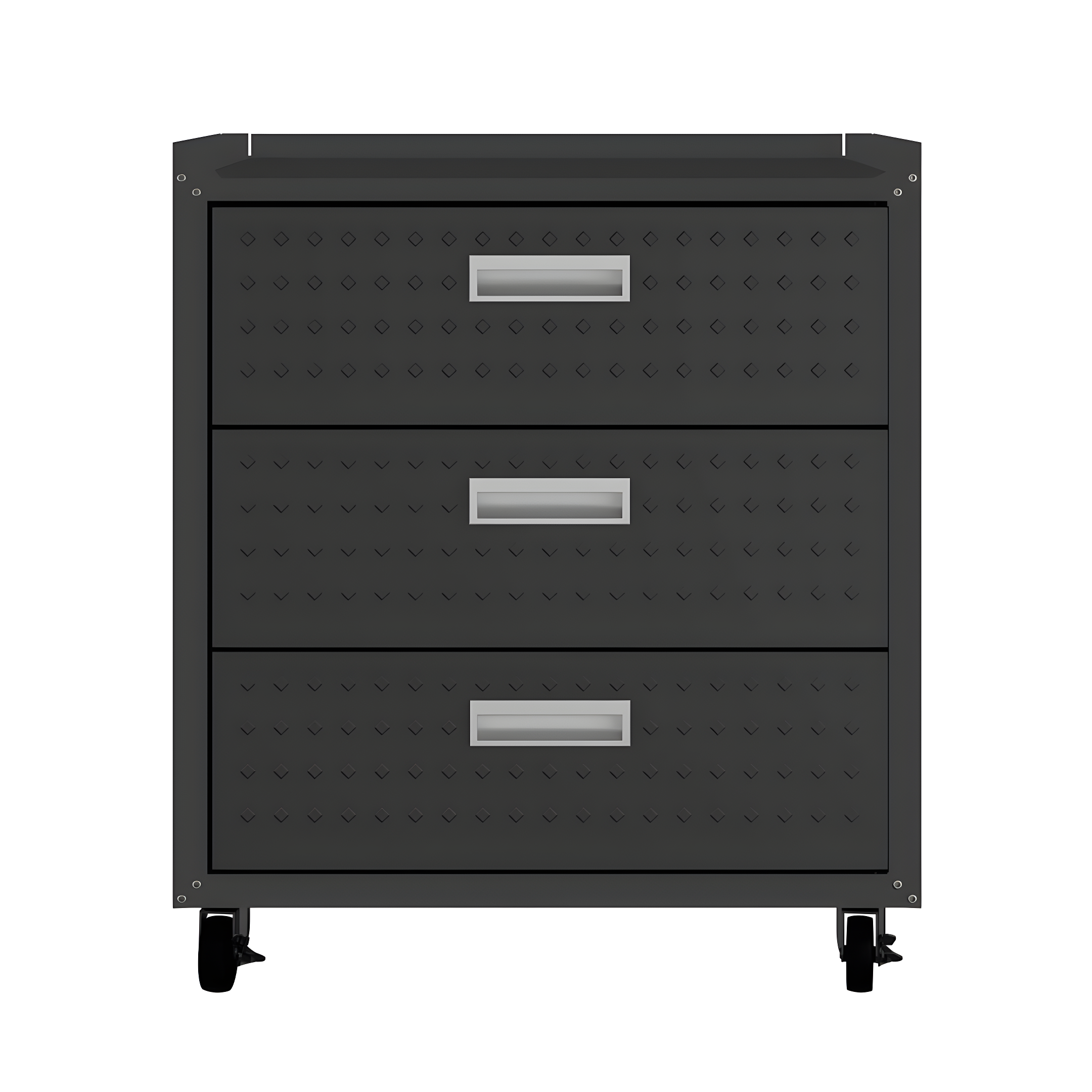 Fortress Textured Metal 31.5" Garage Mobile Chest with 3 Full Extension Drawers y