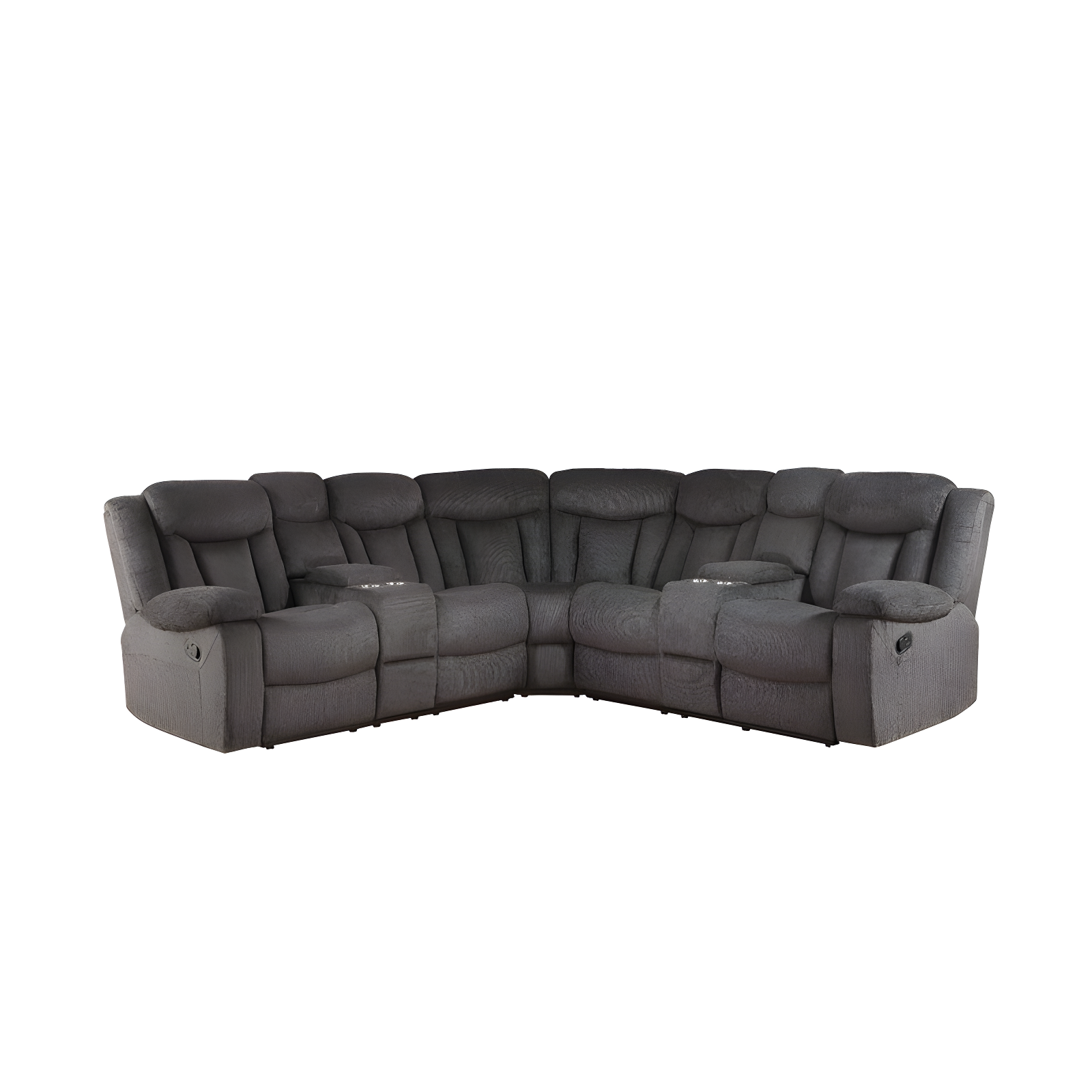 Wade Logan® Agatino Contemporary Motion Sectional Sofa with Storage and Cup-Holder in Dark Brown
