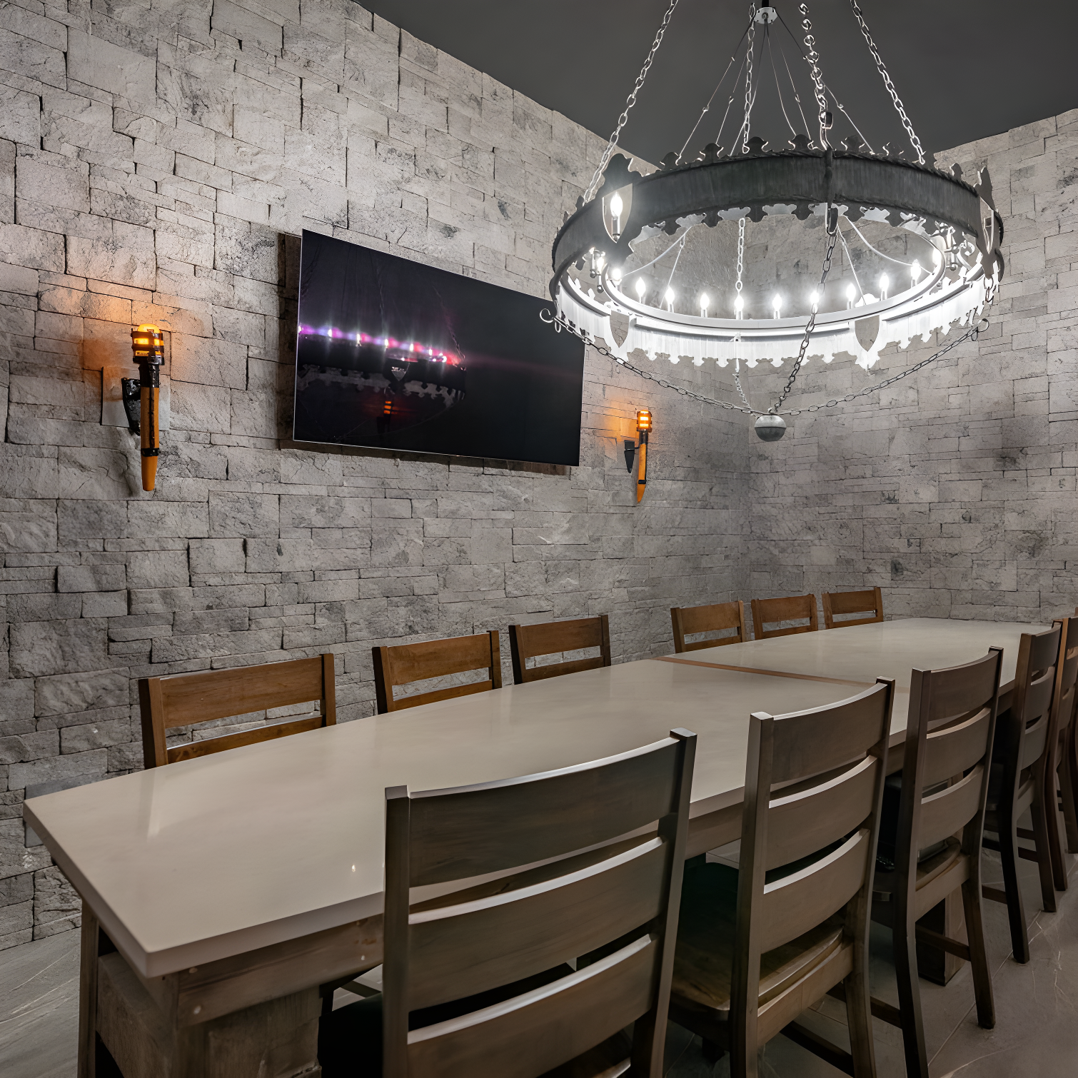 Georgetown Run Flat Faux Stone Non-Rated Wall Paneling Indoor-Outdoor (Random Width + Length, 14.25 sq. ft. per box)