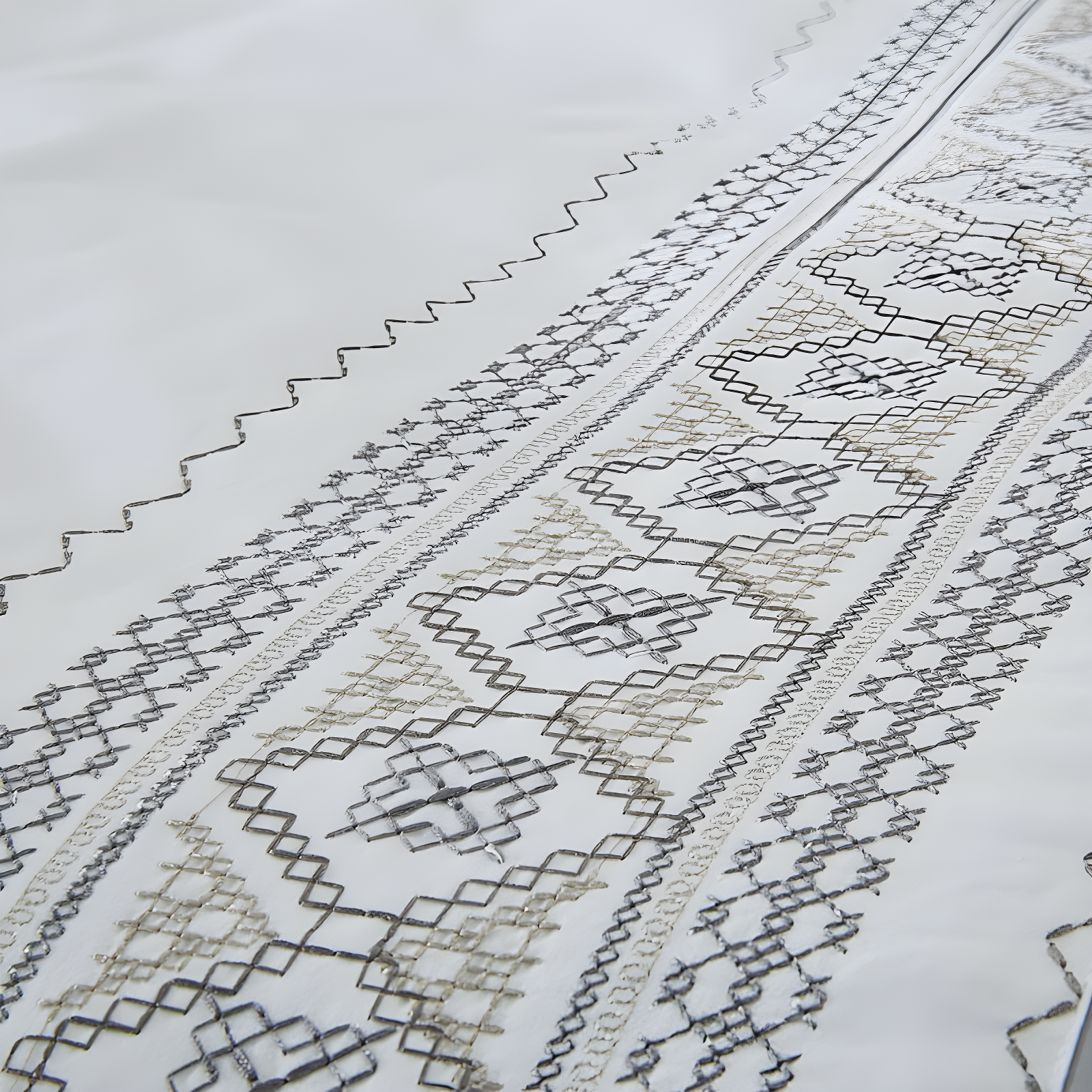 Superior 100% Cotton 300 Thread Count Embroidered Geometric Duvet Cover Set