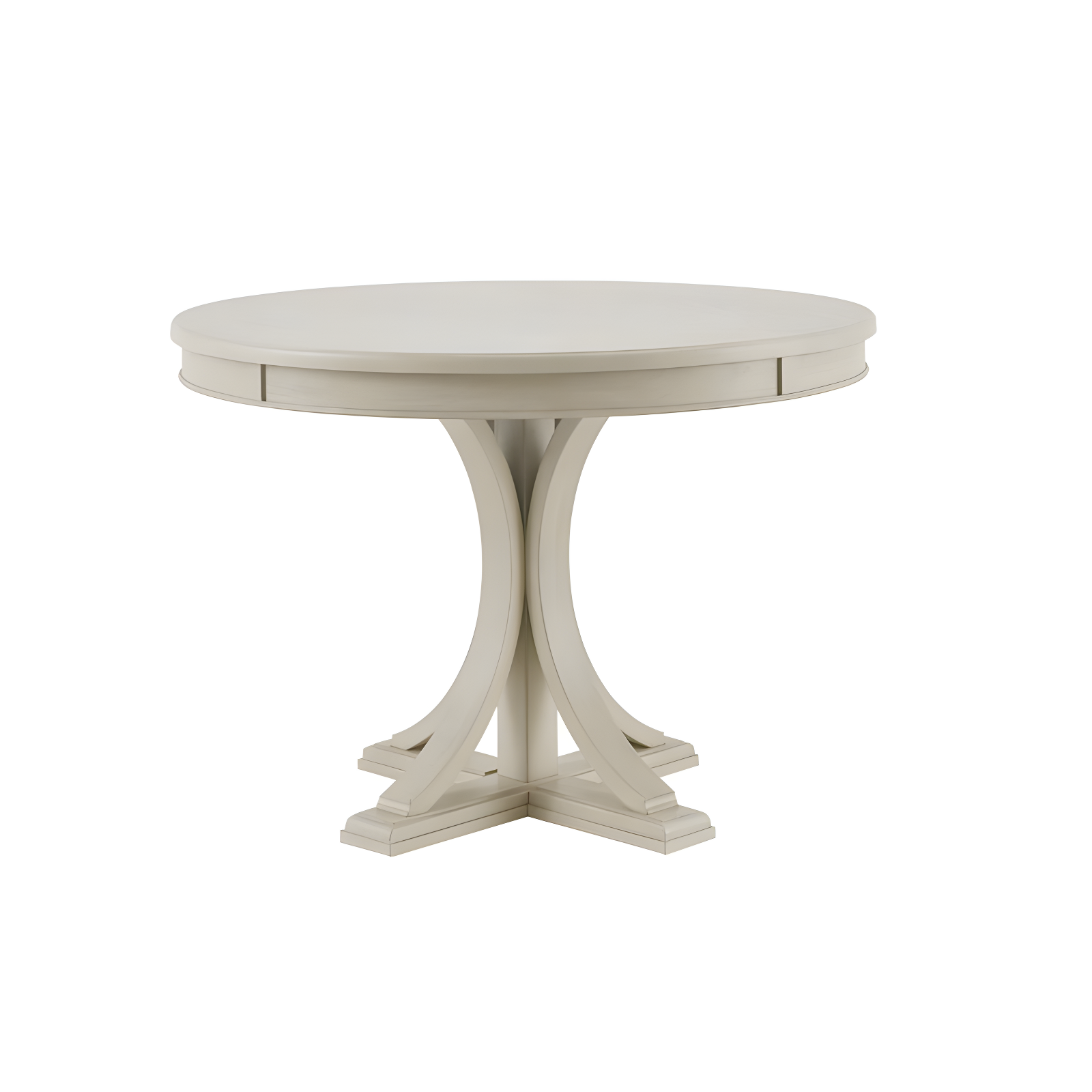 Madison Park Helena Round Dining Table Antique Cream: 4-Seater Pedestal, Kitchen Furniture