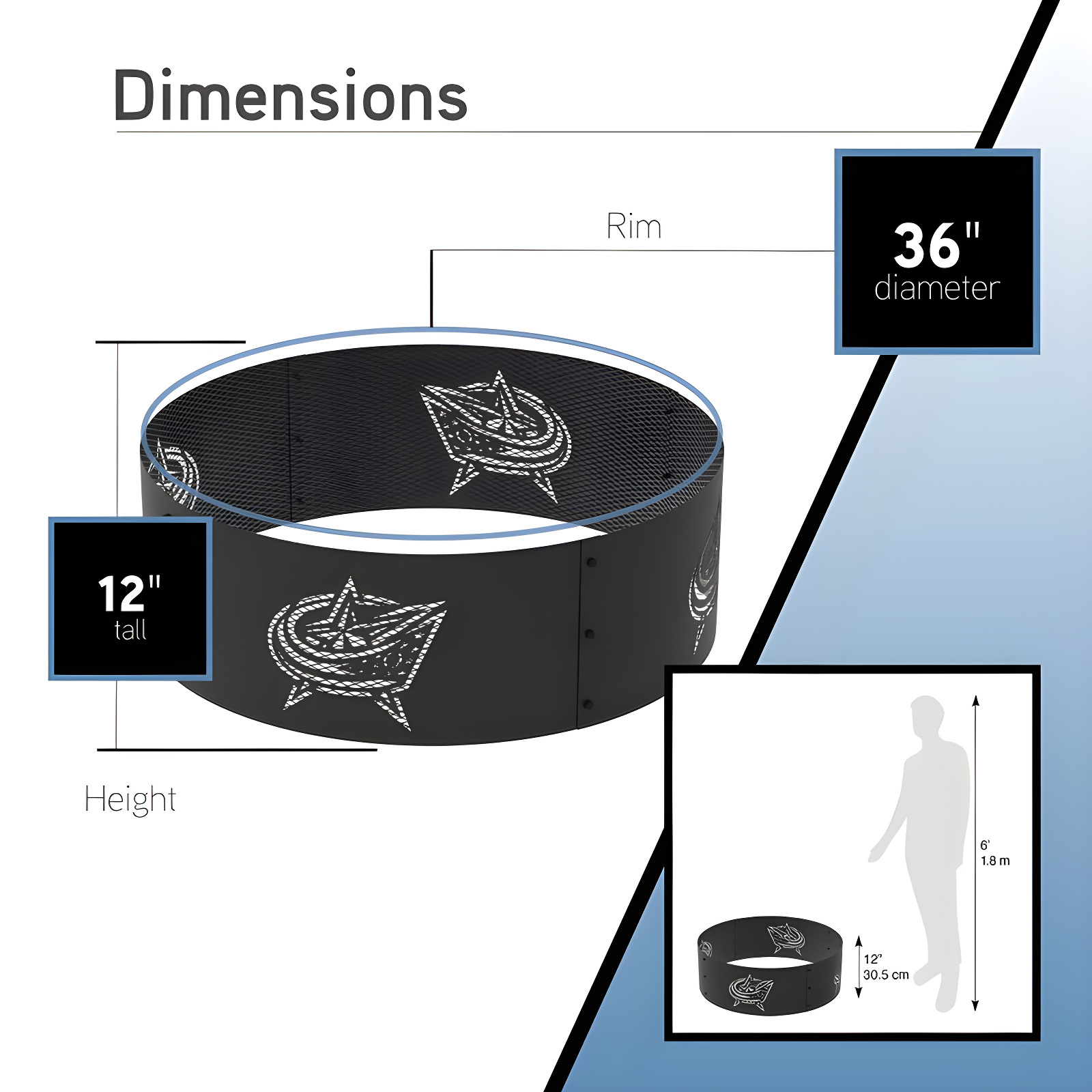 Blue Sky Outdoor Living NHL Steel Wood Burning Fire Ring