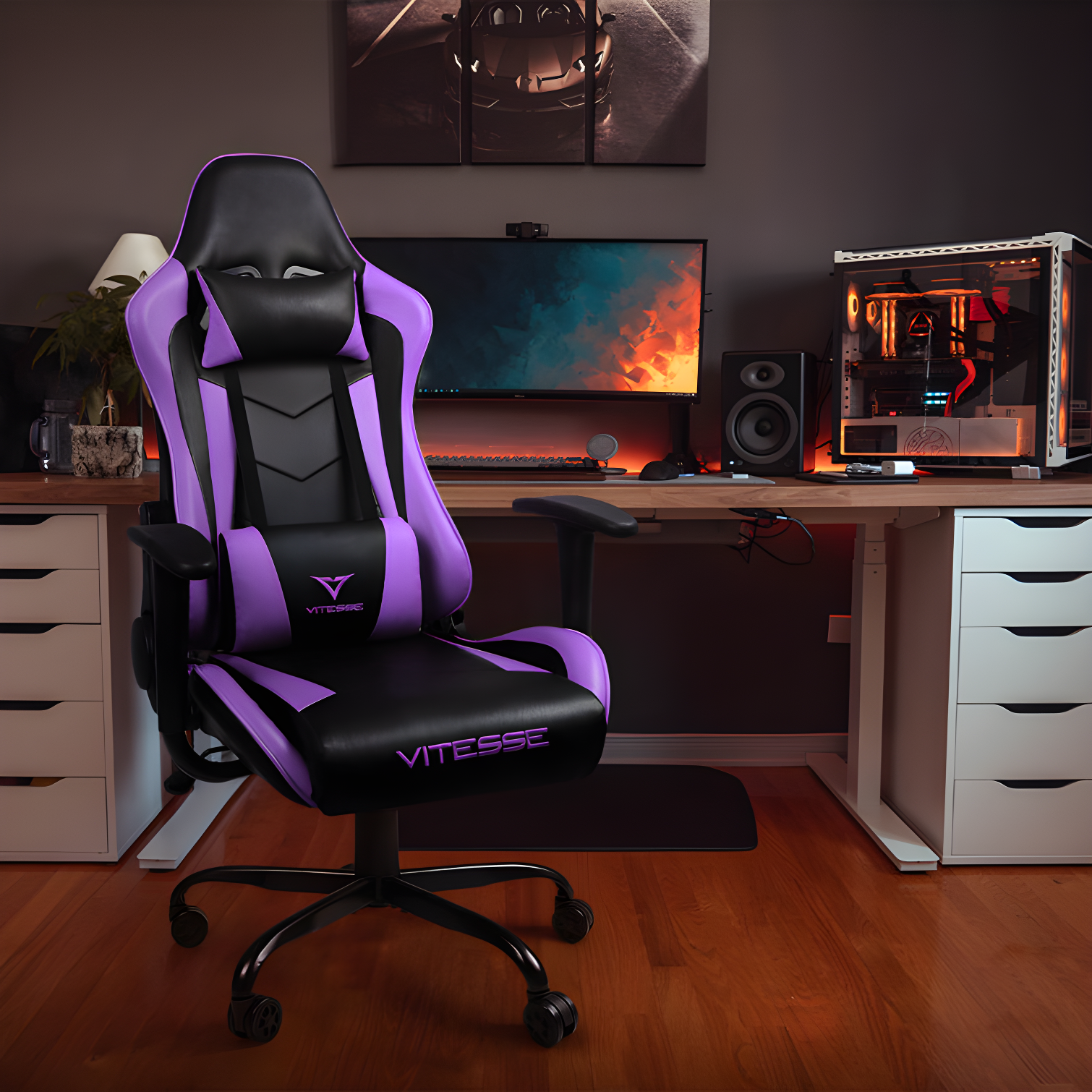 Ergonomic Racing Gaming Chair, 330 lbs PC Computer Chair with Support and Headrest
