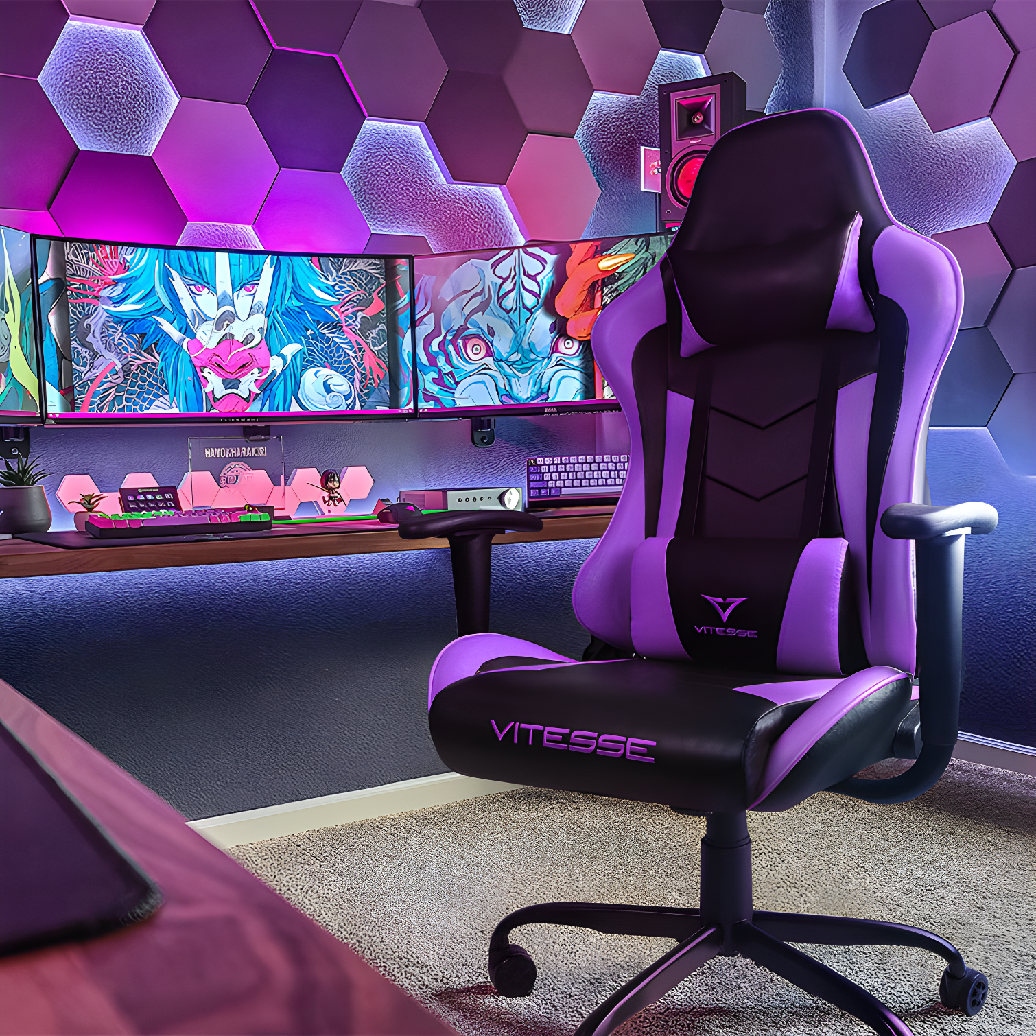 Ergonomic Racing Gaming Chair, 330 lbs PC Computer Chair with Support and Headrest