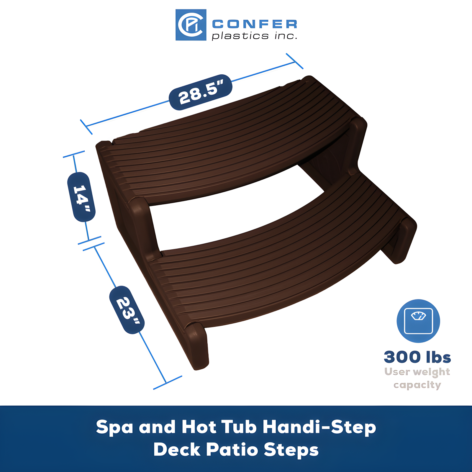 Confer Plastics Handi-Step Spa Hot Tub Stairs for Straight & Curved Spas