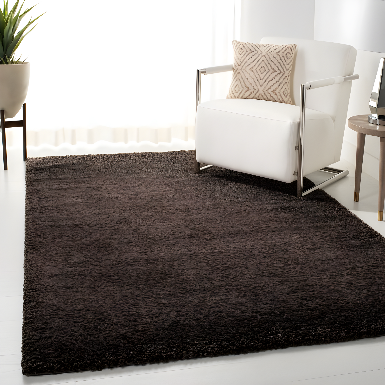 August Shag 900 AUG900 Power Loomed Indoor Area Rug - Brown - 8'x10' - Safavieh