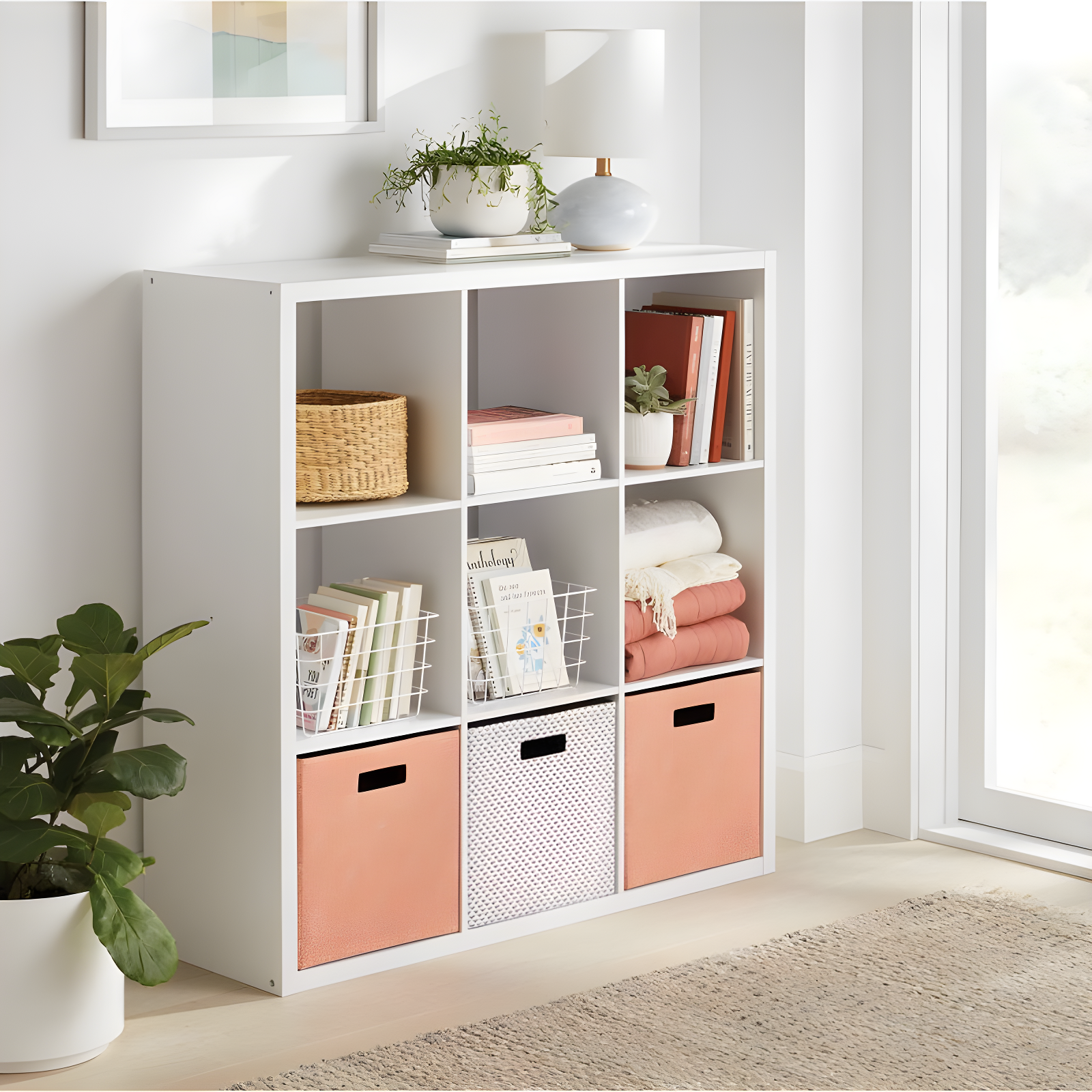 13" x 13" Fabric Bin Fiaro Print Gray/White - Brightroom™: 13 Inch Storage Cube, Decorative Storage, Polyester