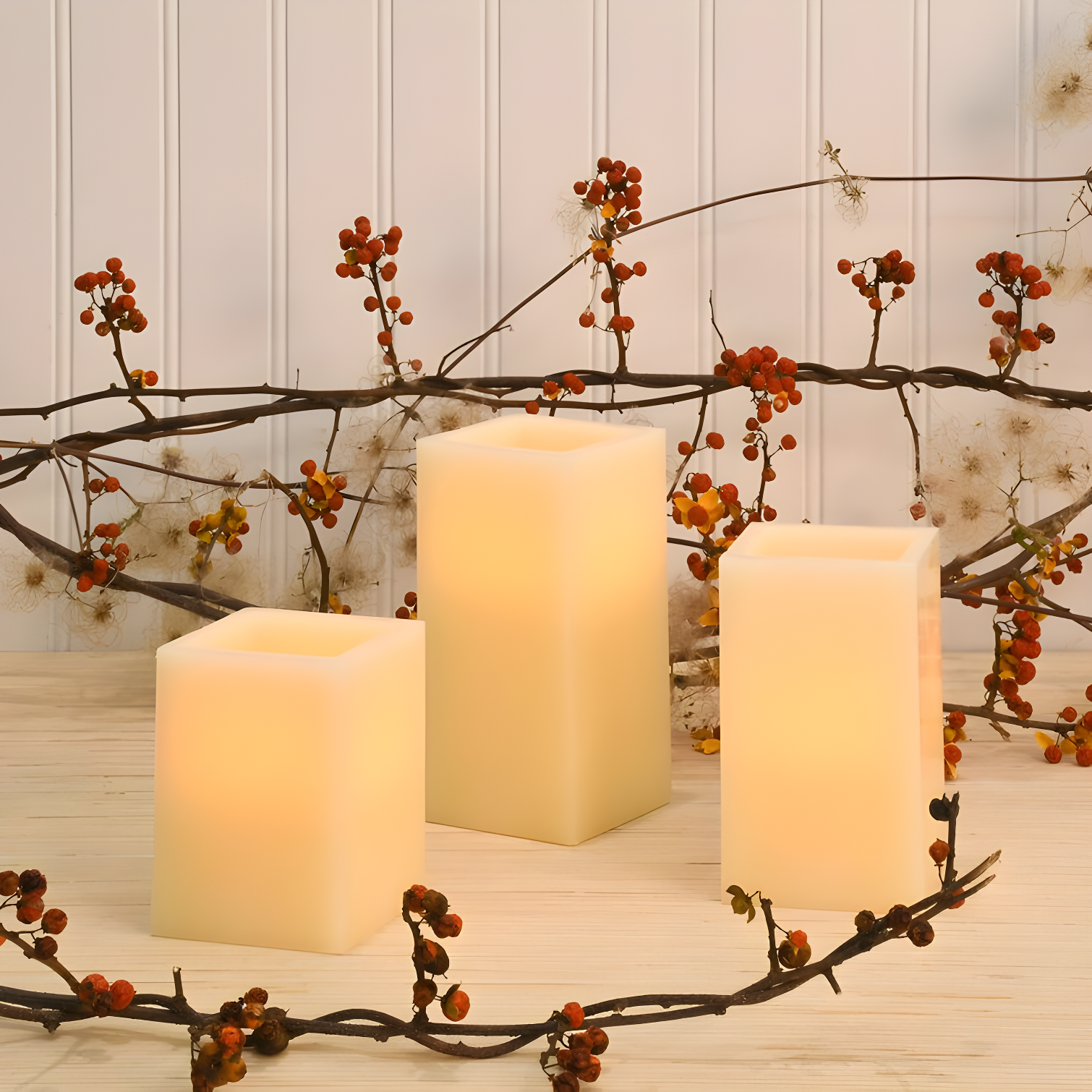 LumaBase Unscented Flameless Candle (Set of 3)