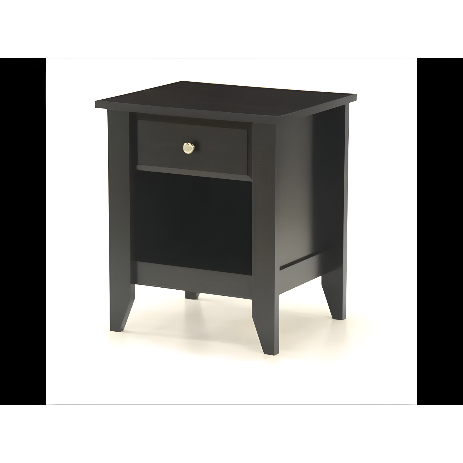 Shoal Creek Nightstand with Drawer & Storage Shelf - Jamocha Wood - Sauder: Laminated Particle Board, Rectangular Design