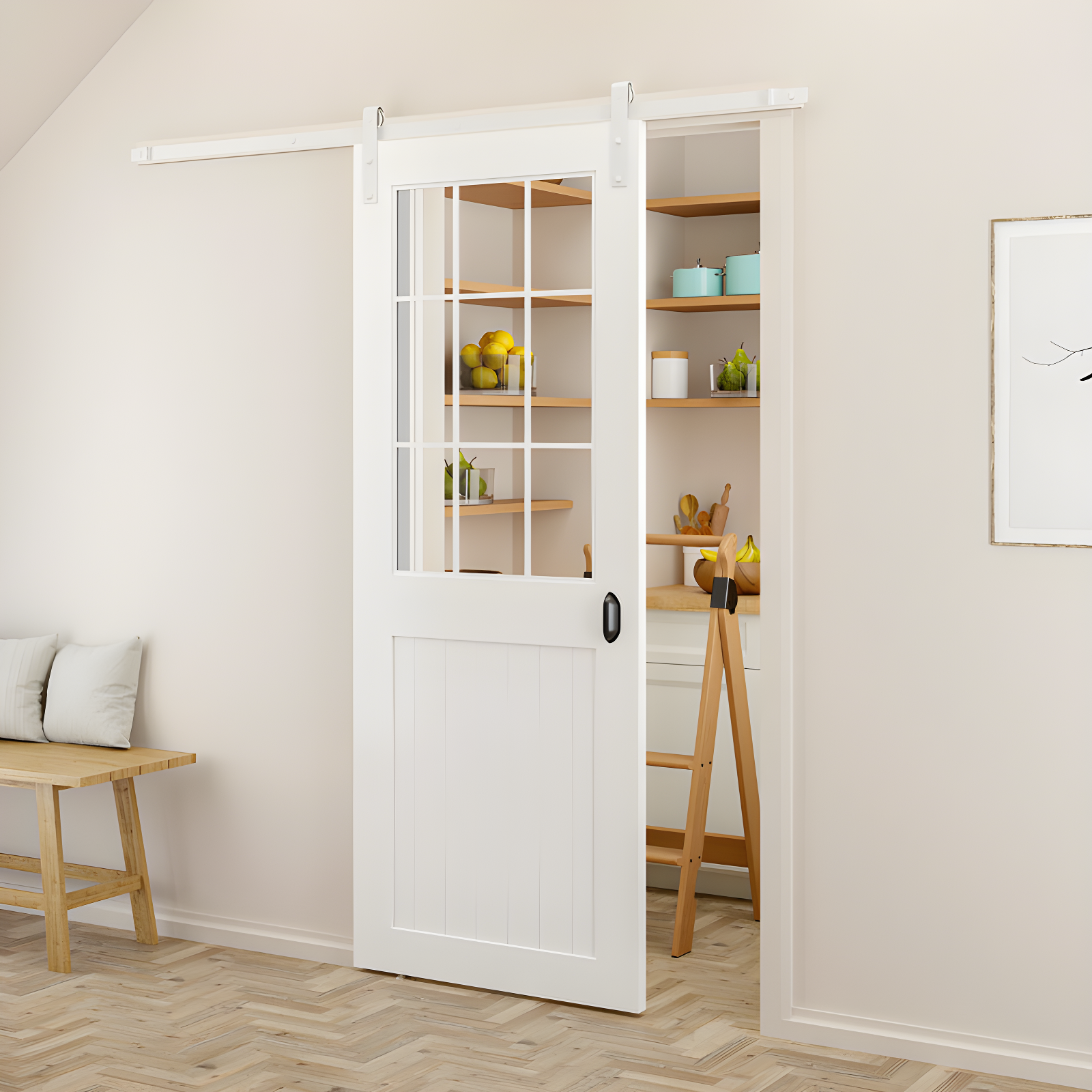 Soft Close Standard Single Barn Door Hardware Kit