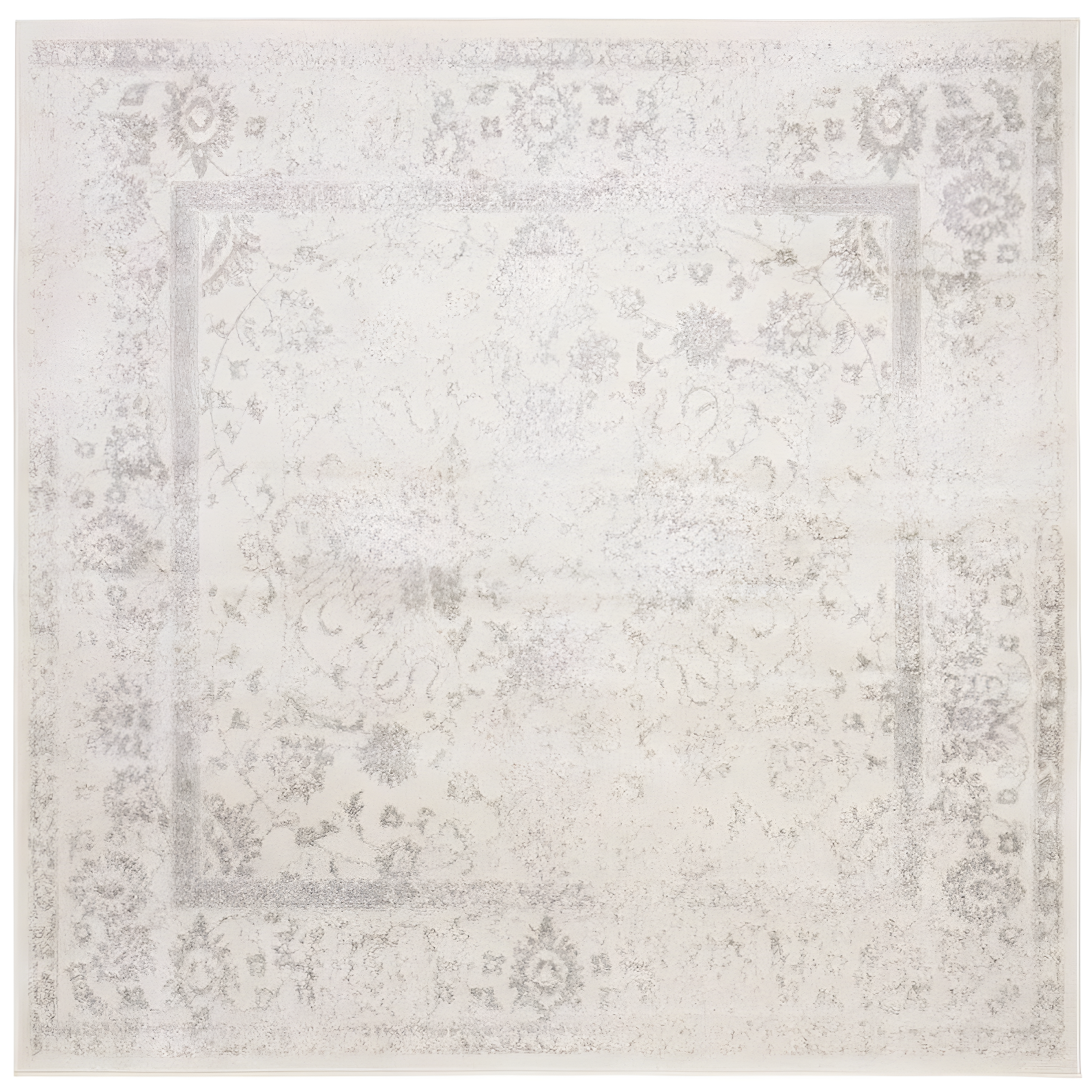 Adirondack ADR109 Machine Made Indoor Area Rug - Ivory/Silver - 4'x4' - Safavieh