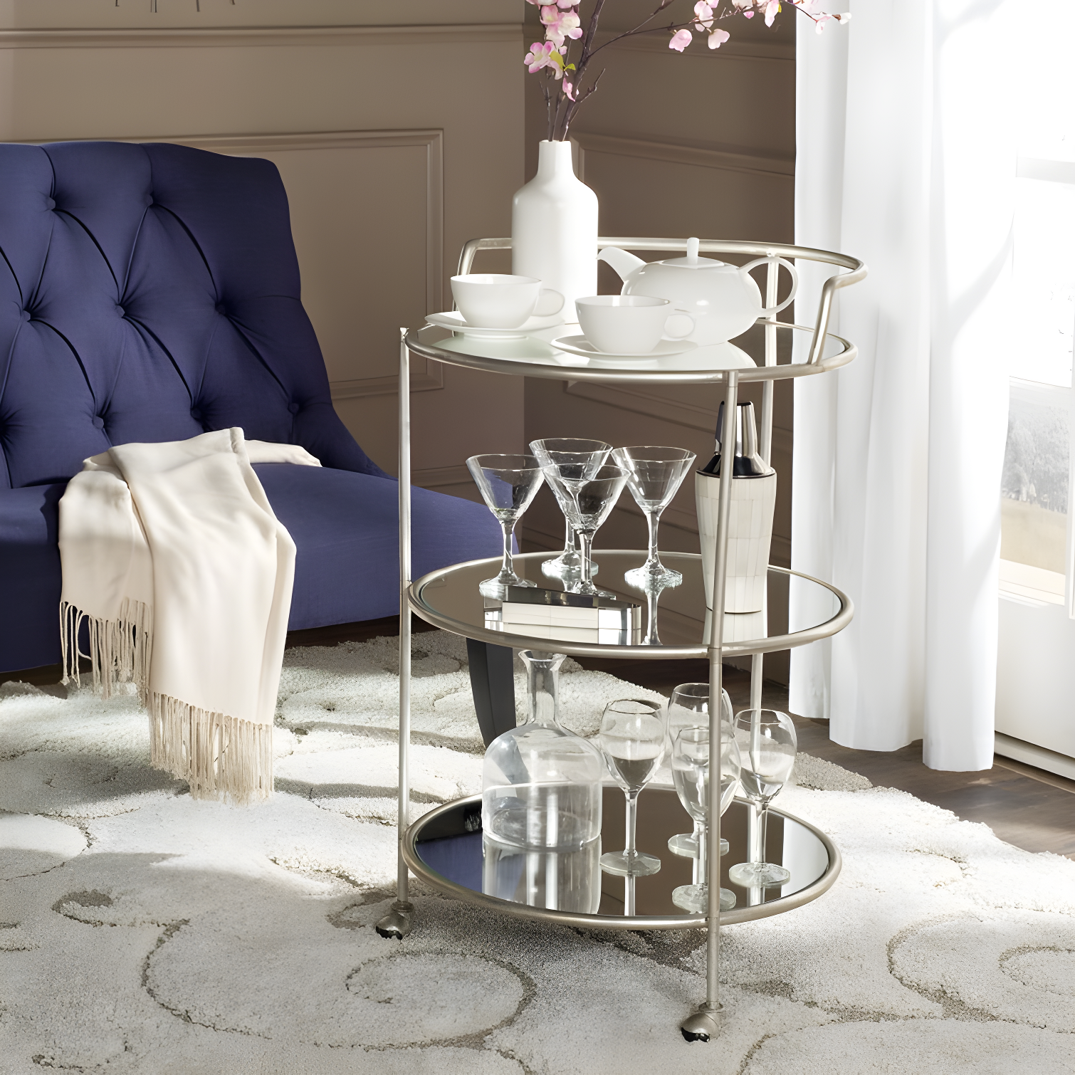 Oxendine Metal Bar Cart