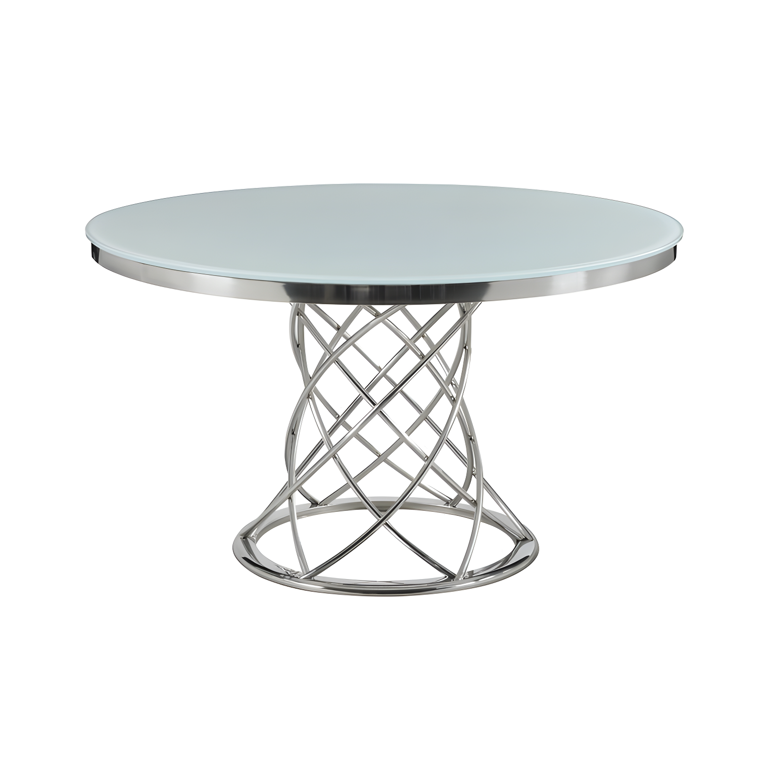 Ida Round Glass Top Metal Base Dining Table