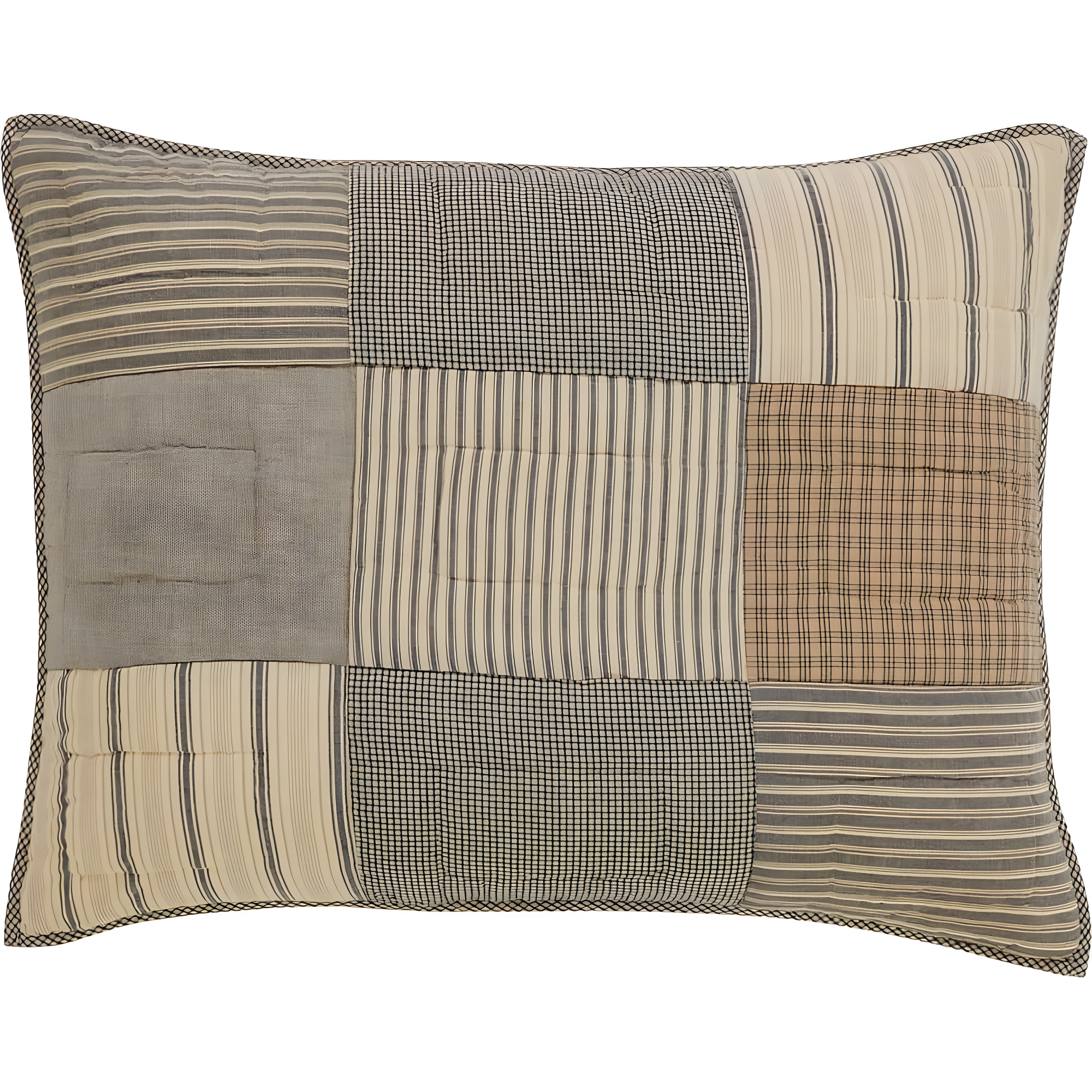 VHC Brands Farmhouse Bedding-Sawyer Mill Sham, Standard 21x27, Charcoal Grey
