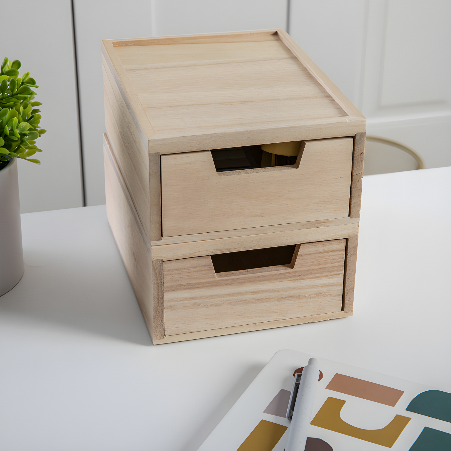 Martha Stewart Thomas Martha Stewart Wooden Storage Boxes With Pullout Drawers (Set of 2)