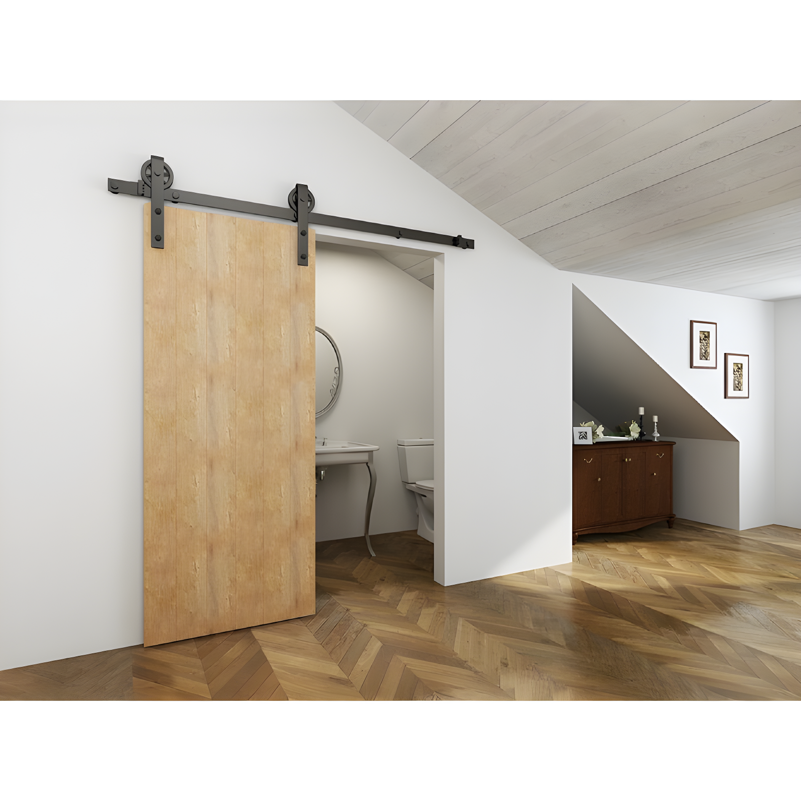 Standard Single Single Door Barn Door Hardware Kit