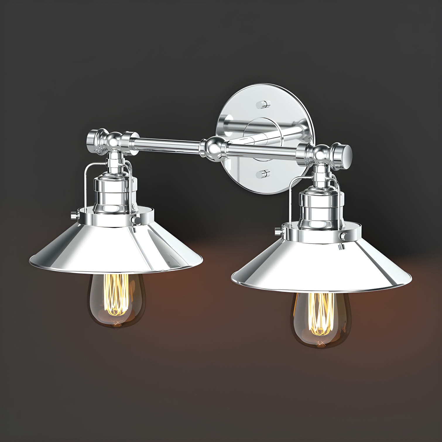 Farmhouse Wall Mount 2-Light Fixture | Double Wall Metal Sconce