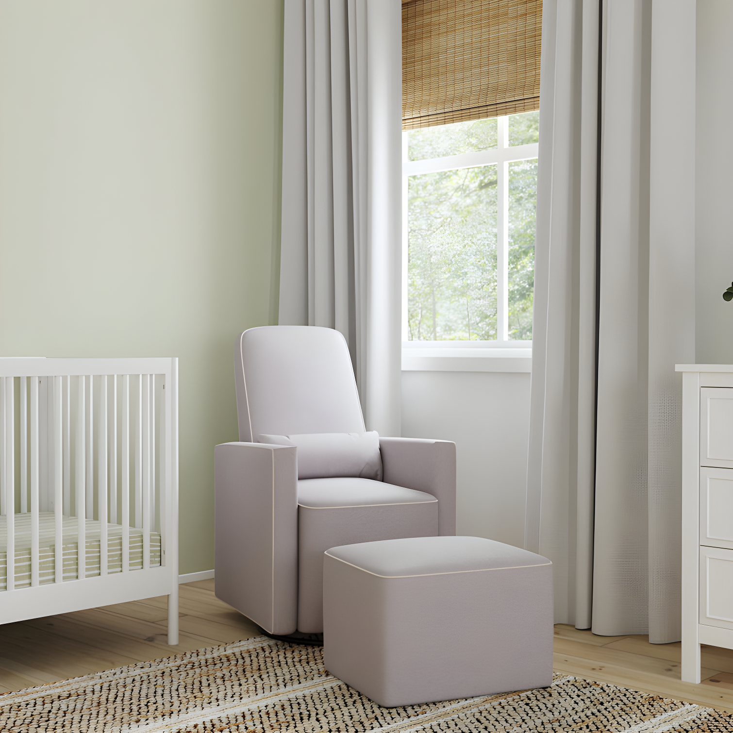 daVinci Olive Swivel Glider with Ottoman