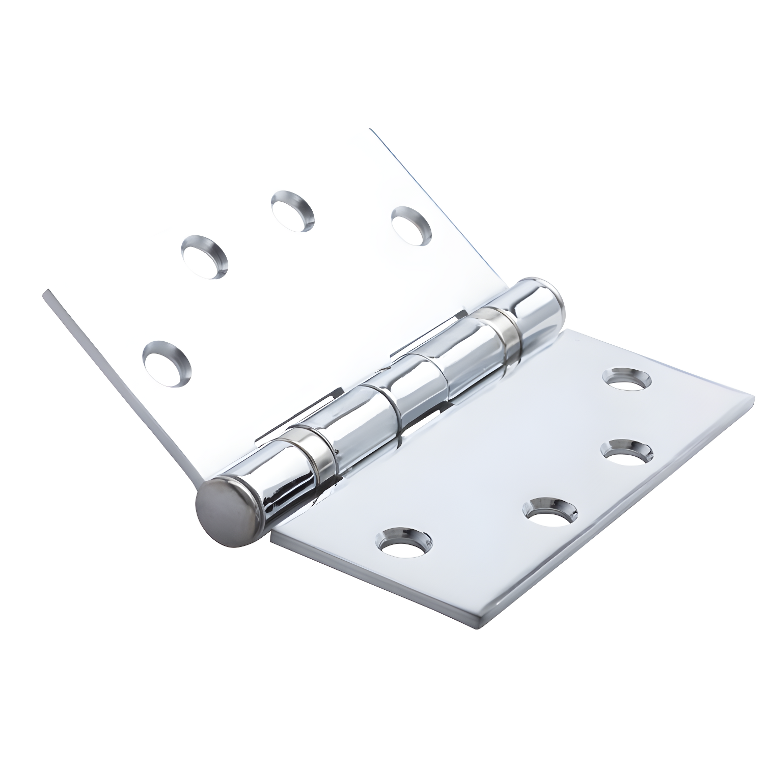Global Door Controls 4.5 in. x 4.5 in. Full Mortise Squared Ball Bearing Hinge with Non-Removable Pin - Pack of 3 (Set of 3)