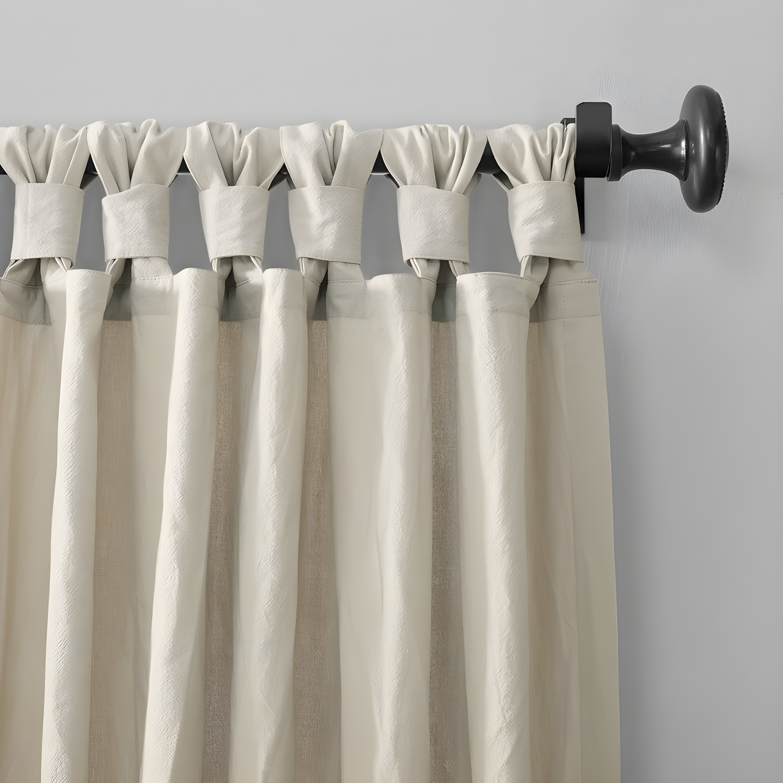 52"x95" Archaeo Light Filtering Washed Cotton Twist Tab Curtain Panel Oat: Modern Window Treatment, Beige