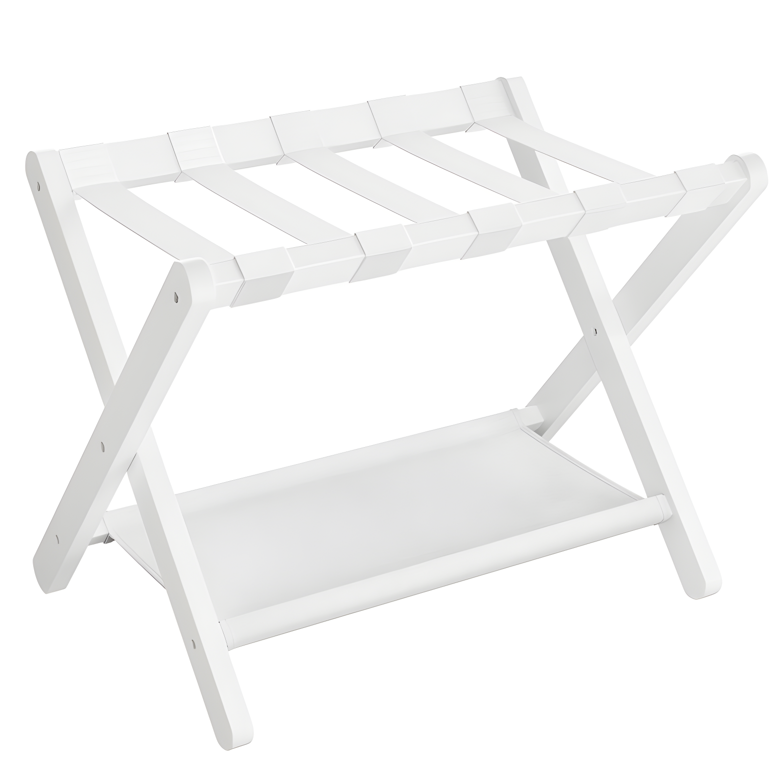 Bisiot Luggage Rack, Folding Suitcase Stand With Storage Shelf Holds Up To 131 Lb