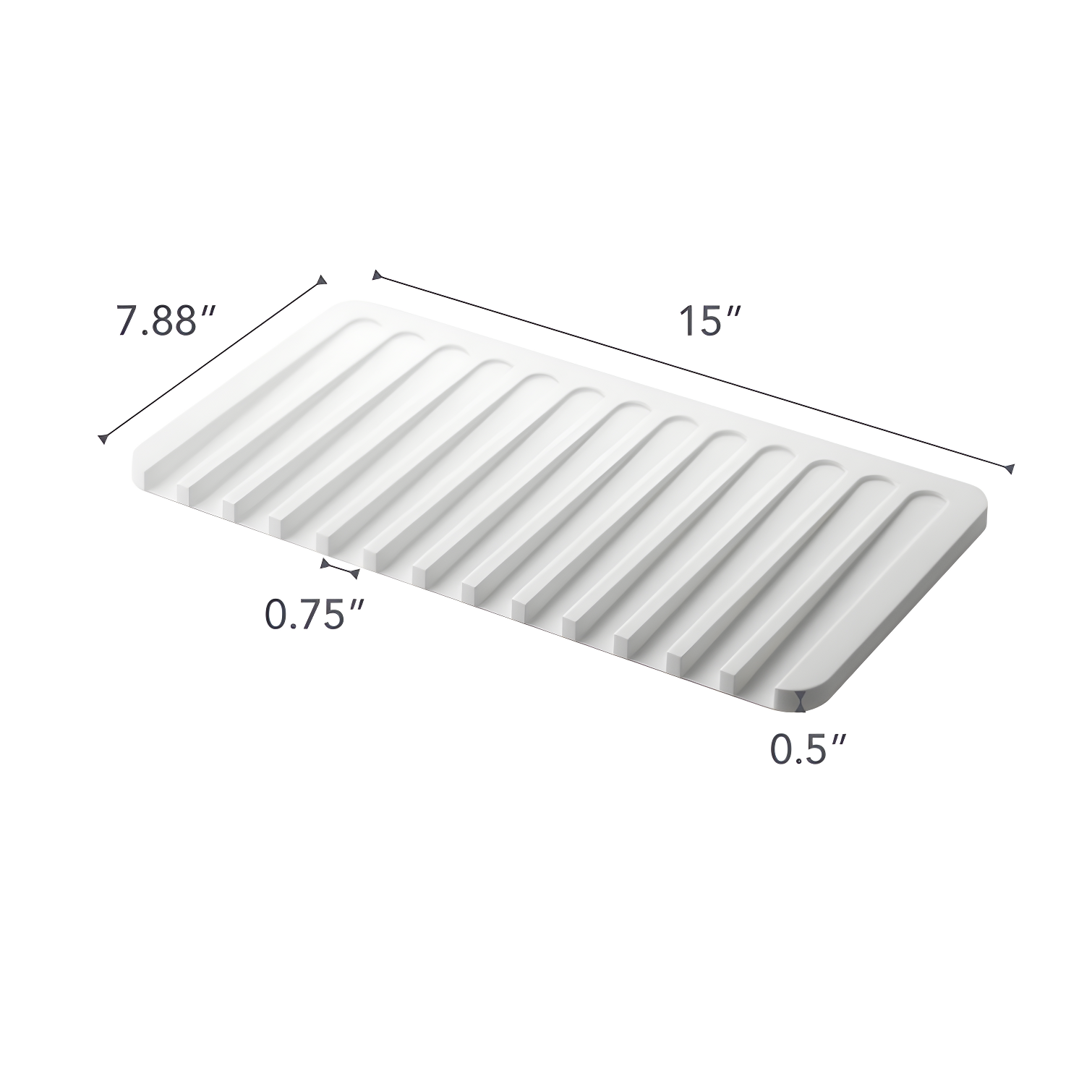 Yamazaki Home Self Draining Tray - Drying Board, Dish Drainer Mat, Silicone