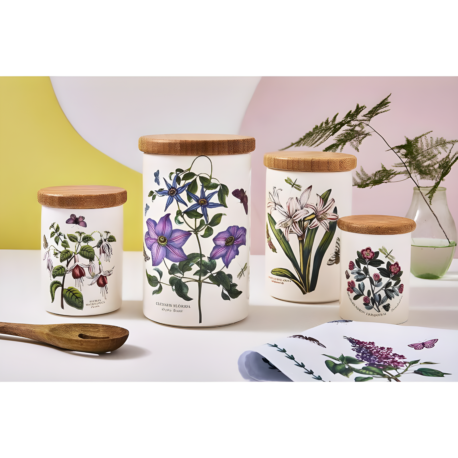 Portmeirion Portmeirion Botanic Garden 7" Airtight Canister Gdn Lilac