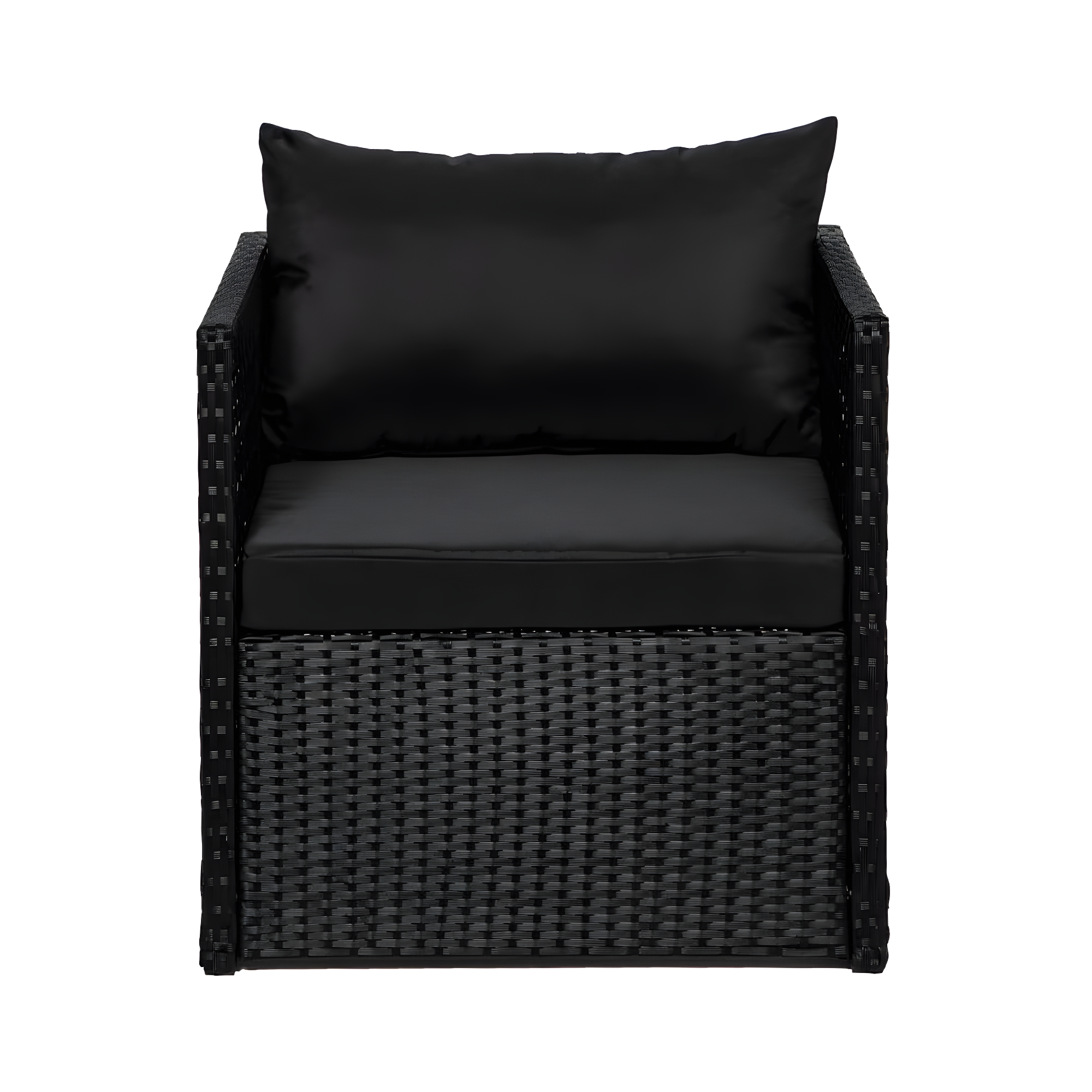 4-Piece Outdoor Patio Sofa Conversation Set with Back Cushion, Black