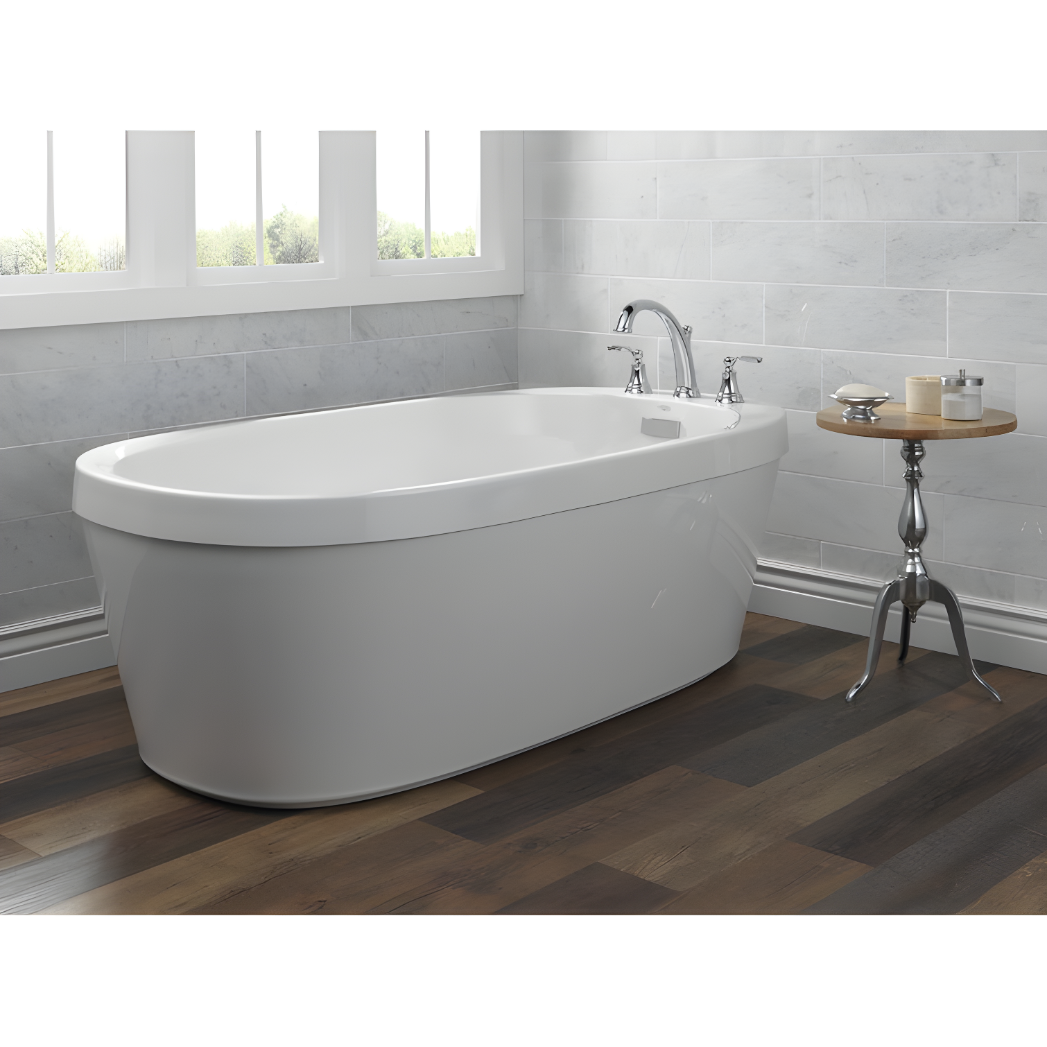 Double Handle Deck Mounted Roman Tub Faucet Trim