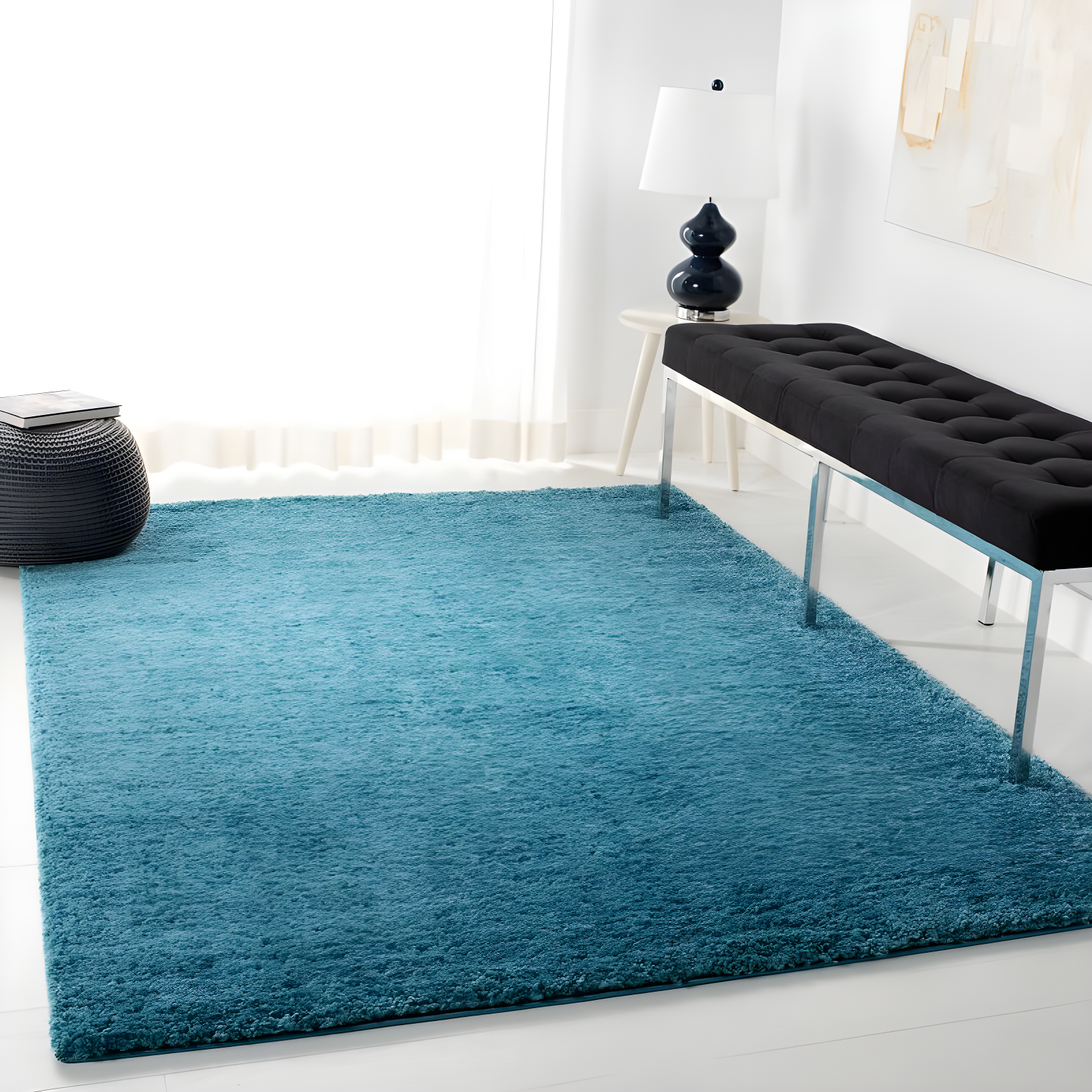 August Shag 900 AUG900 Power Loomed Indoor Area Rug - Turquoise - 8'x10' - Safavieh