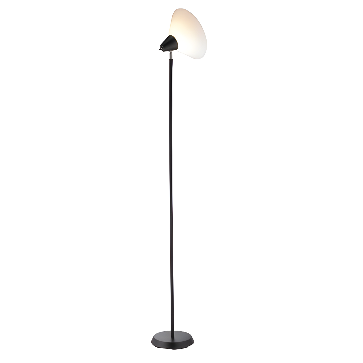 Adesso Home Decor Office Swivel Standing Floor Pole Lamp Light w/ Shade, Black