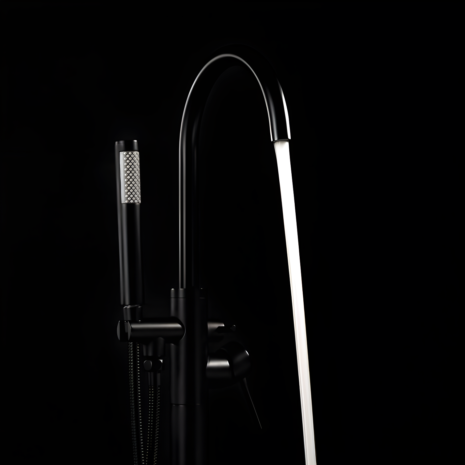Double Handle Floor Mounted Freestanding Tub Filler