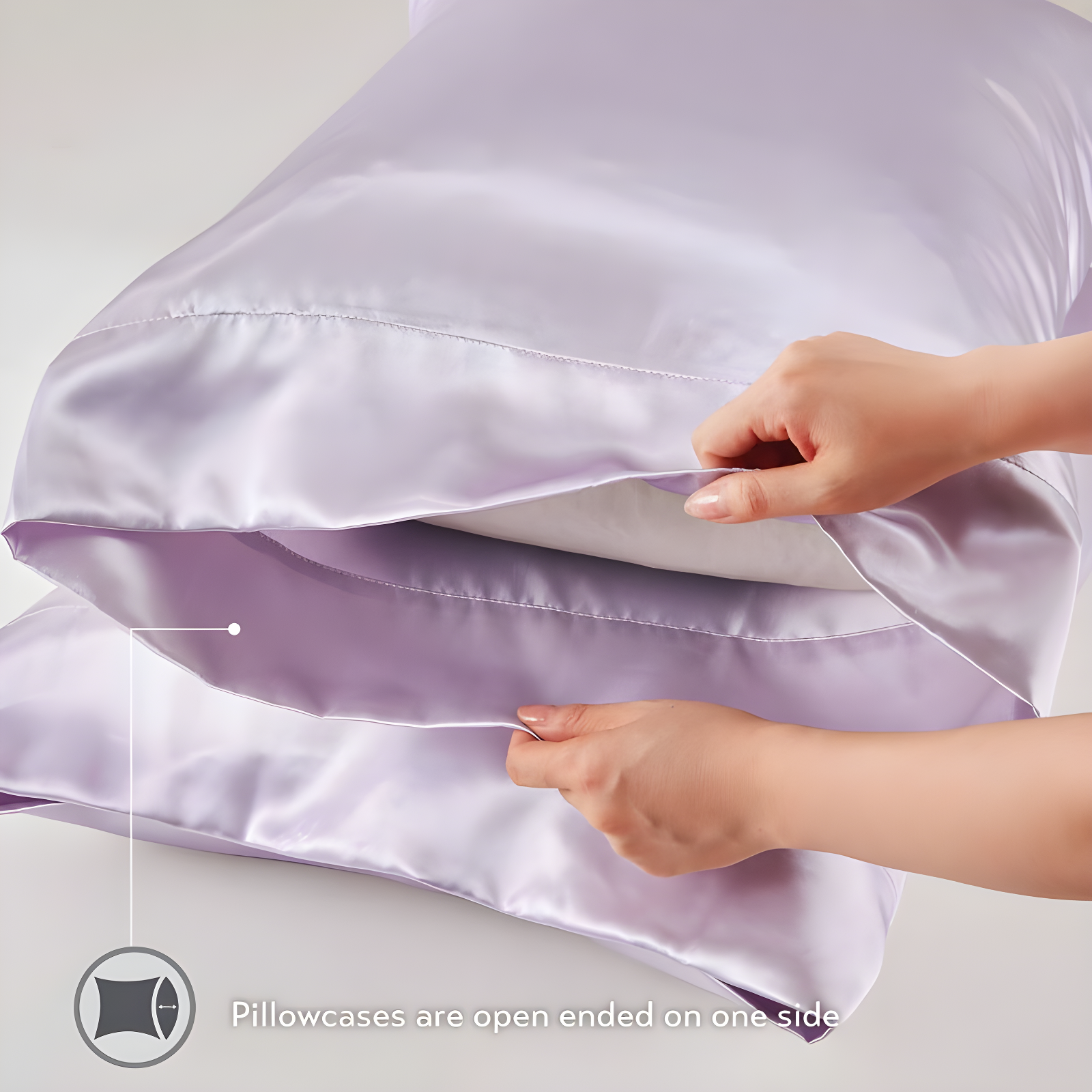 Madison Park King 2pc Satin Luxury Pillowcases Lilac