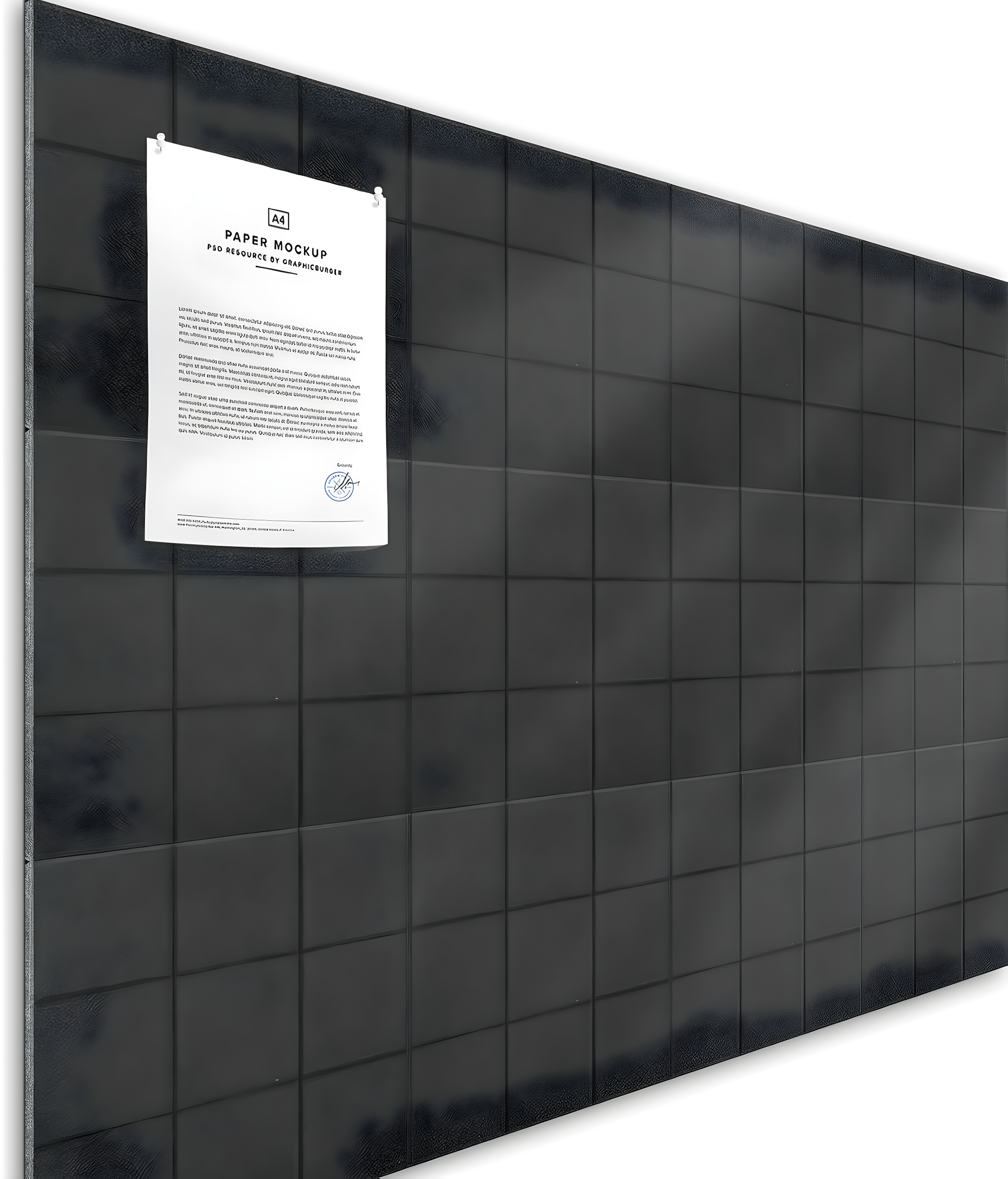 Large Cork Board Alternative 48" x 36", Black Bulletin Board, 12 Pack Felt Wall Tiles With 50 Pushpins, Pin Board Tack Board for Office (Dark Blue)