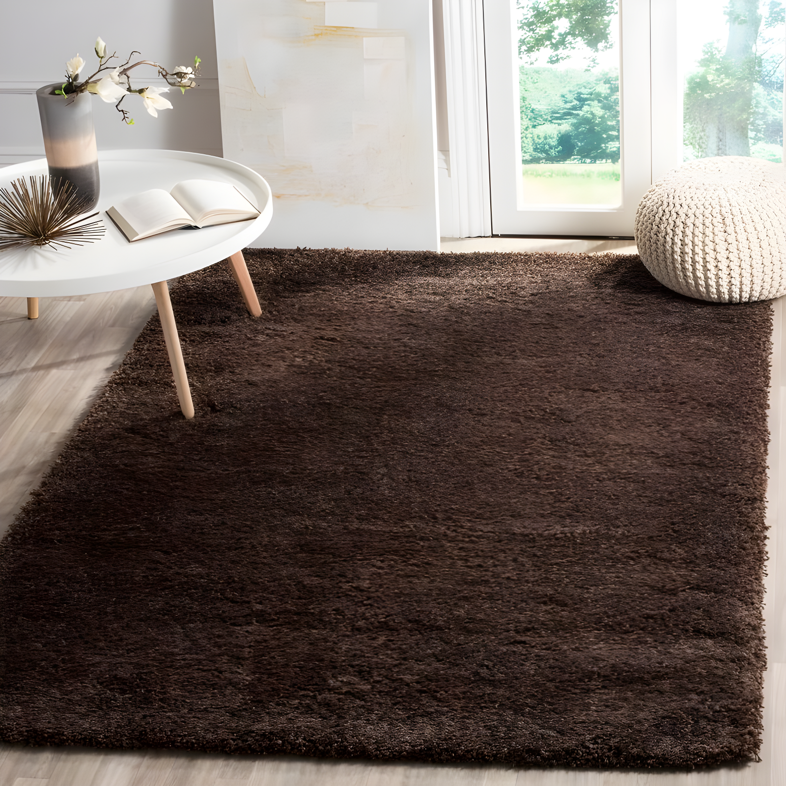 Shag SG151 Power Loomed Indoor Area Rug - Brown - 5'3"x7'6" - Safavieh.