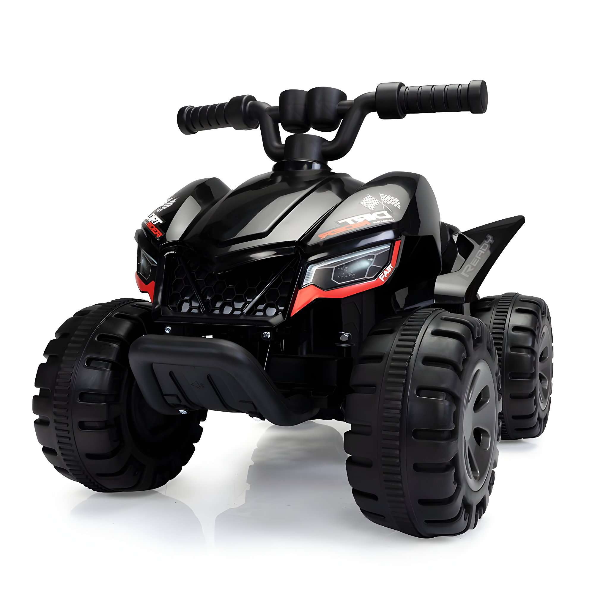 Topcobe Kids Ride-on ATV, 6V Battery Powered Electric Quad Car for Toddlers Age 3-5, Black