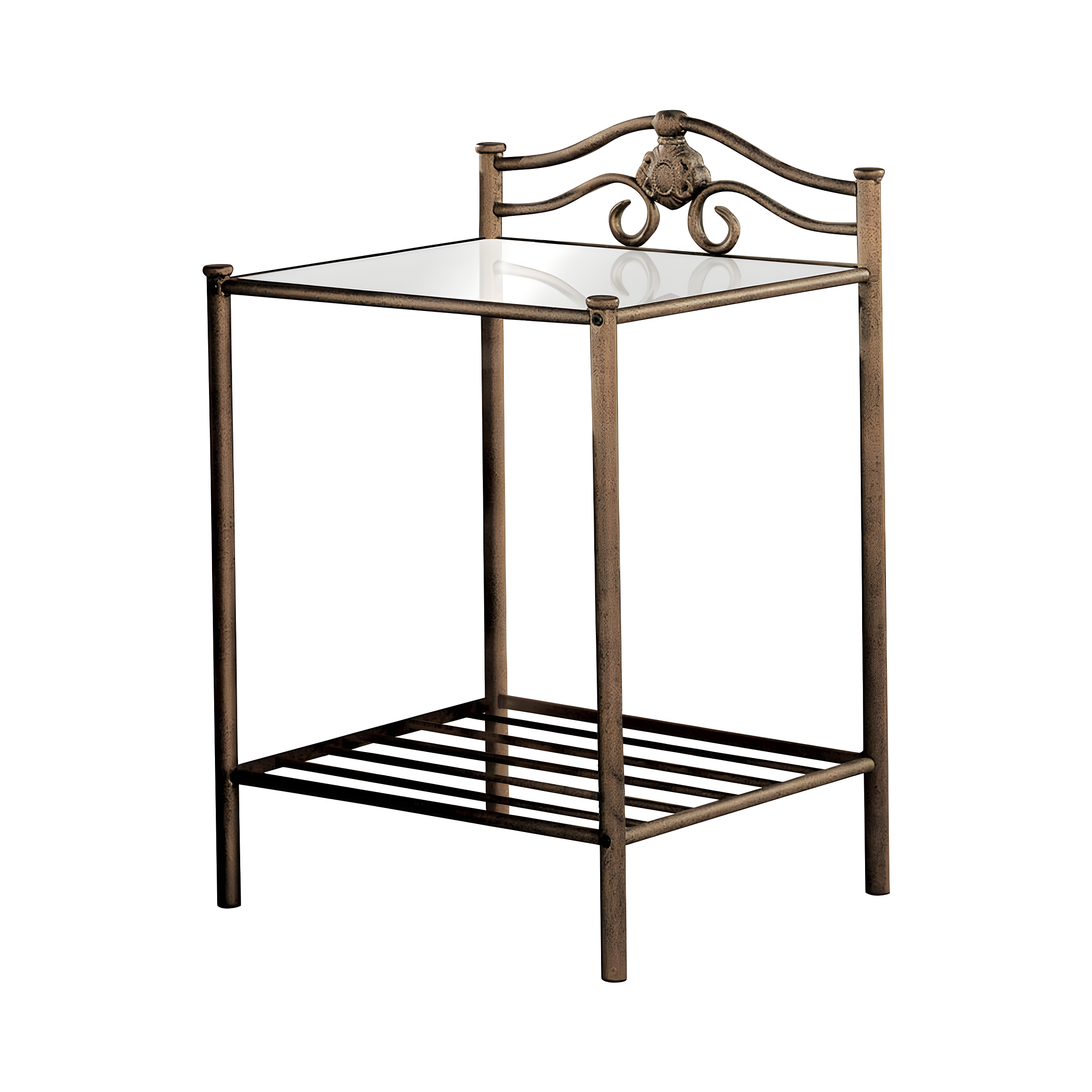 Sydney 2-shlef Nightstand Antique Brushed Gold