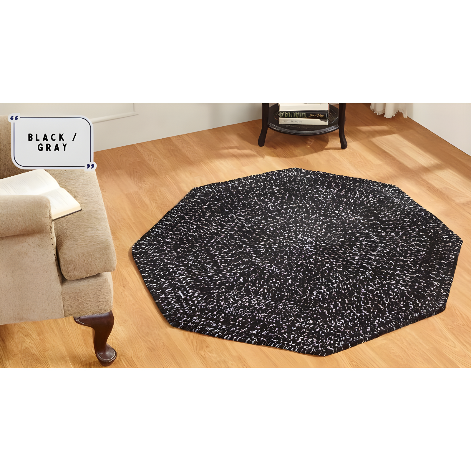 72" x 72" Chenille Tweed Collection Dove & Chesnut Reversible Indoor Area Utility Square Rug - Better Trends