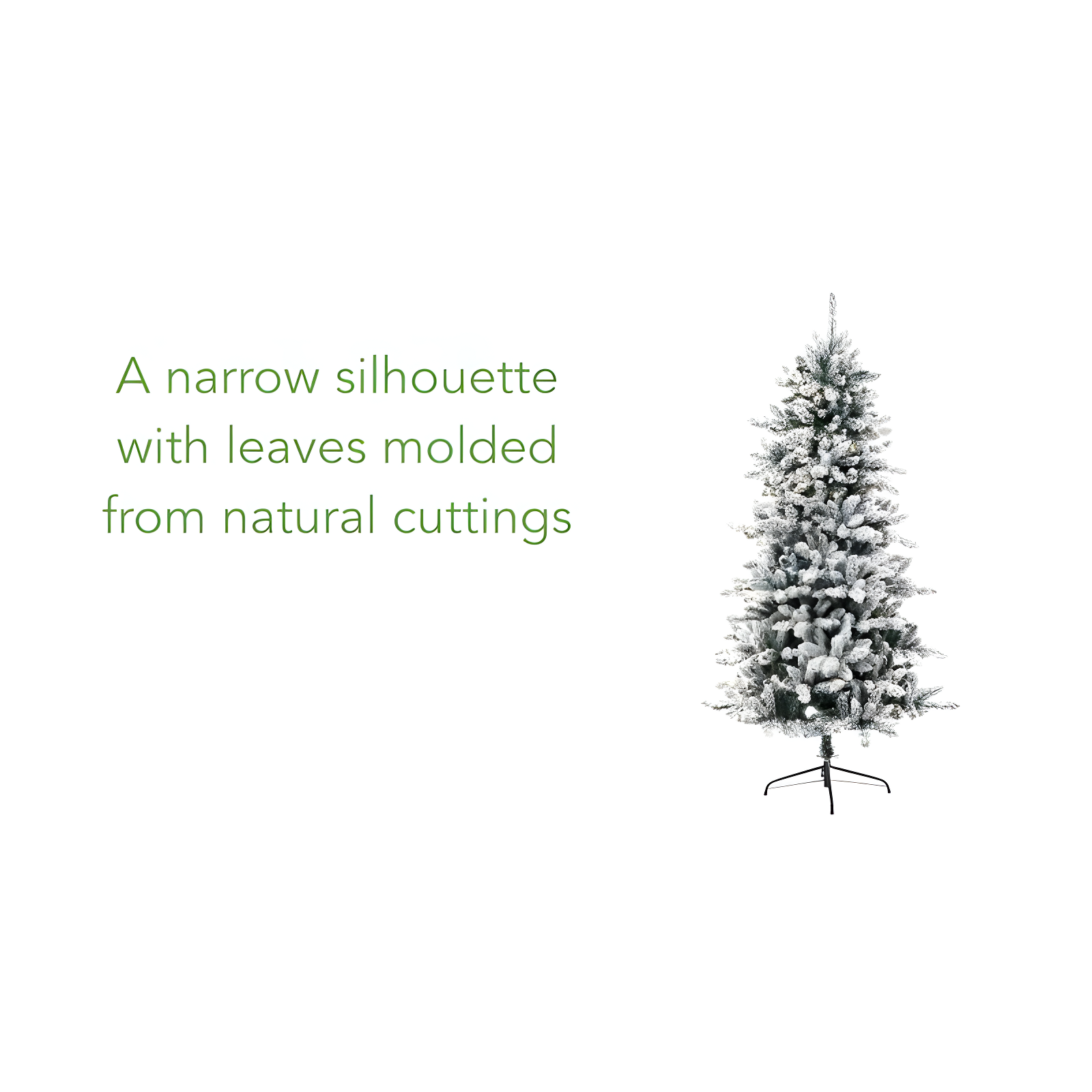 Nearly Natural 7.5' Pre-Lit LED Flocked Slim Livingston Fir with Pinecones, Electric Powered