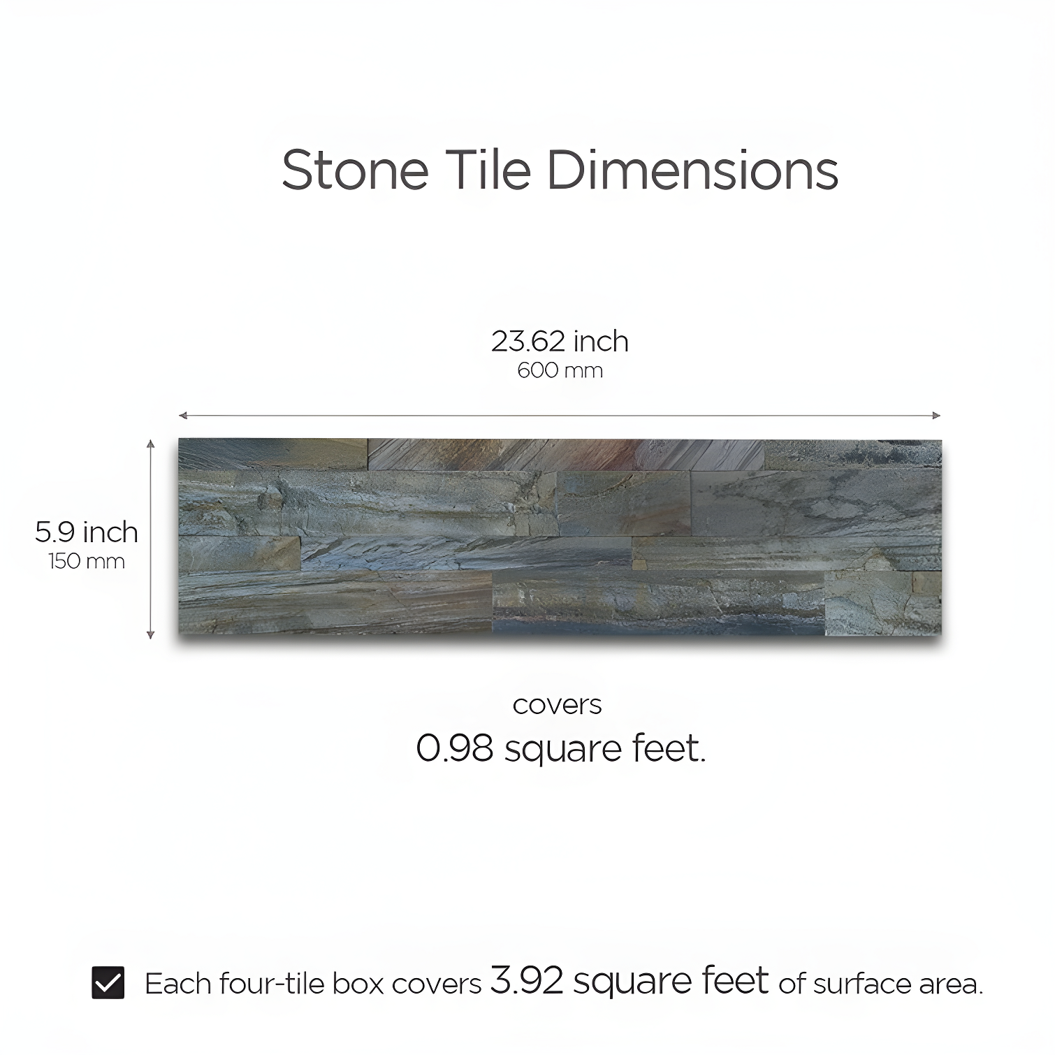 6'' W x 24'' L Natural Stone Peel and Stick Mosaic Tile