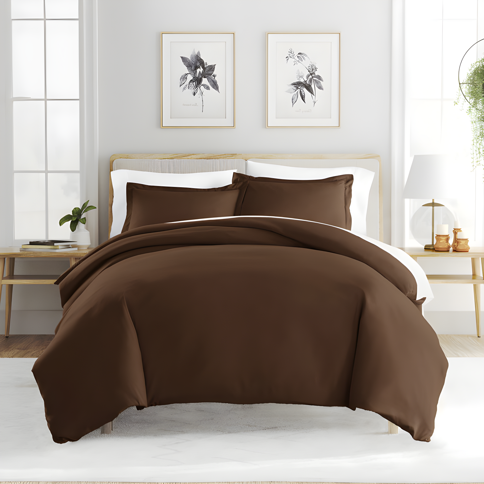 Duvet Cover Set Super Soft Microfiber Bedding in Solid Colors