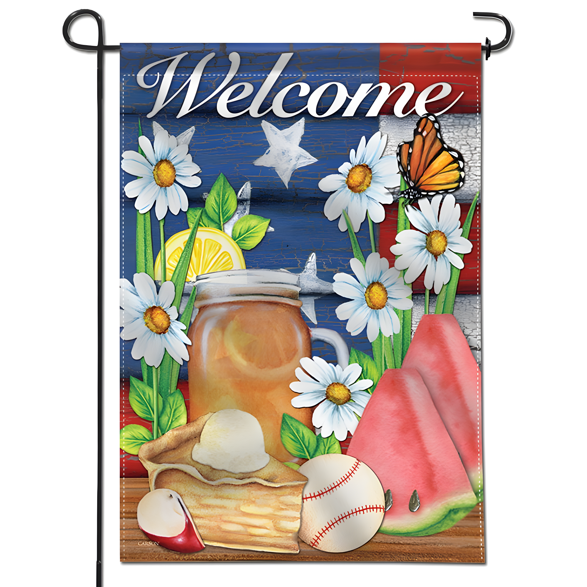 Anley American Summer Welcome Decorative Garden Flags Double Sided  18 x 12.5 Inch