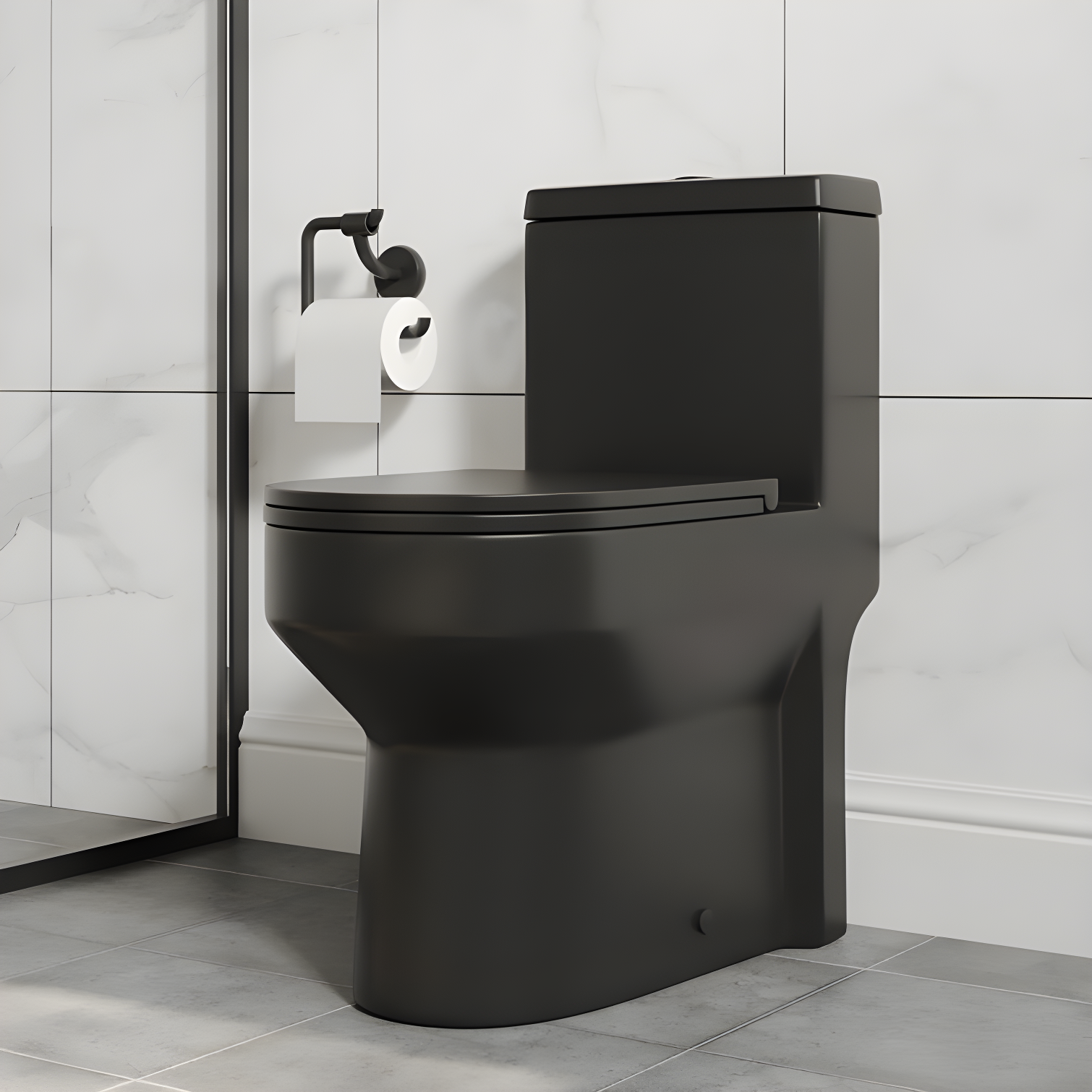 Liberty Compact Toilet, Modern One-Piece Round Toilet with Dual Flush, Easy Cleaning Fully Skirted Design(Seat Included)