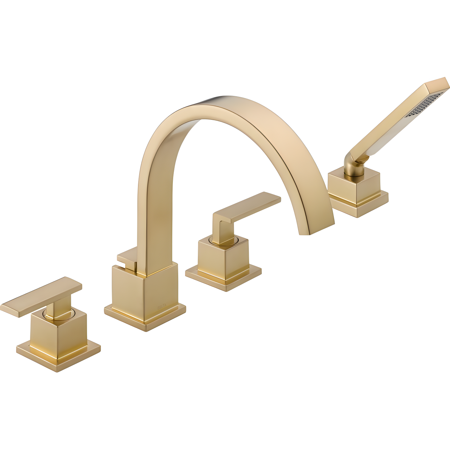 Vero Double Handle Deck Mounted Roman Tub Faucet with Handshower