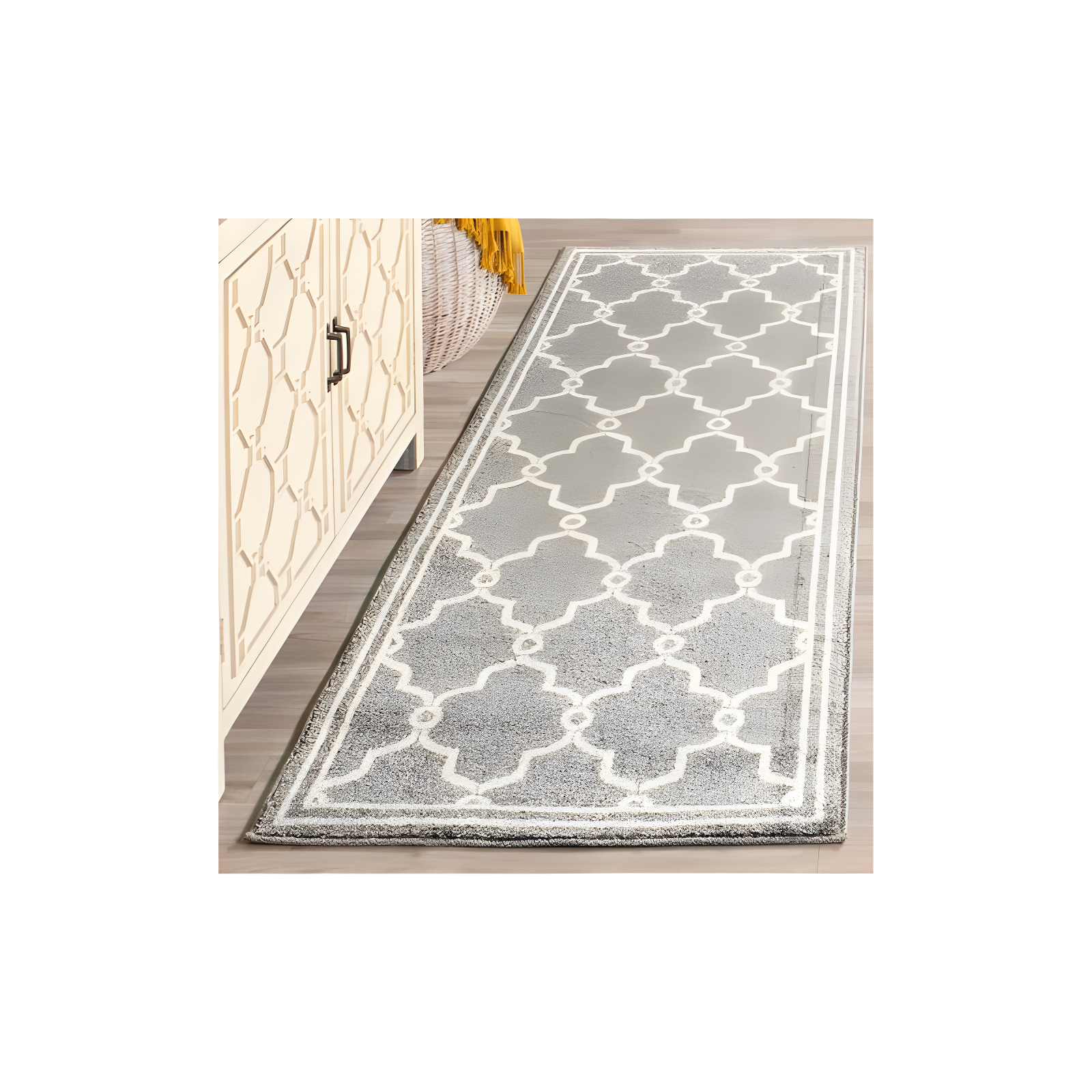 Amherst AMT414 Power Loomed Indoor Runner Rug - Dark Grey/Beige - 2'3"x11' - Safavieh
