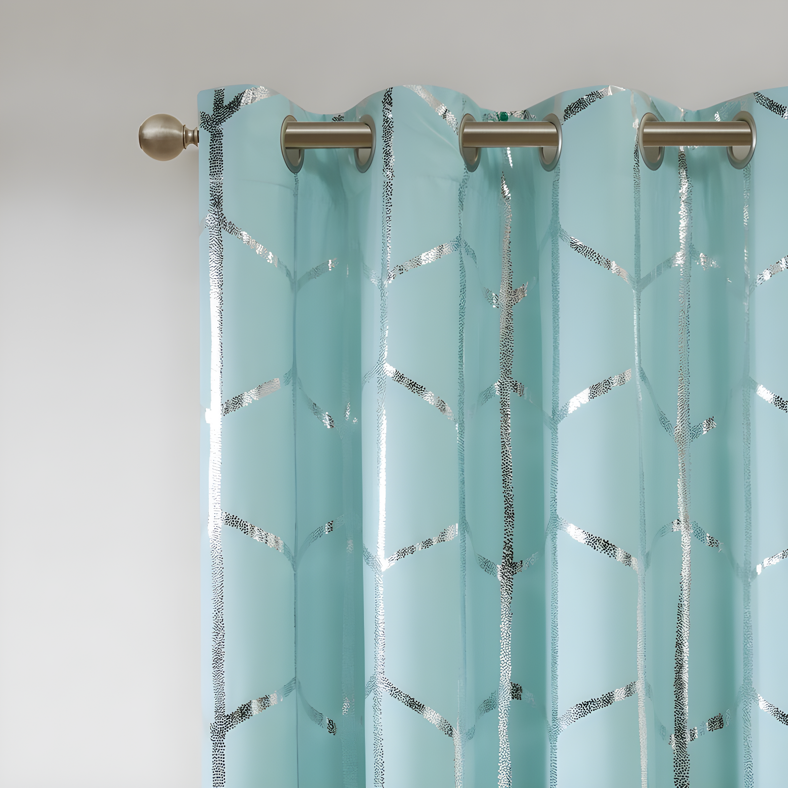 Raina Geometric Total Blackout Grommet Single Curtain Panel