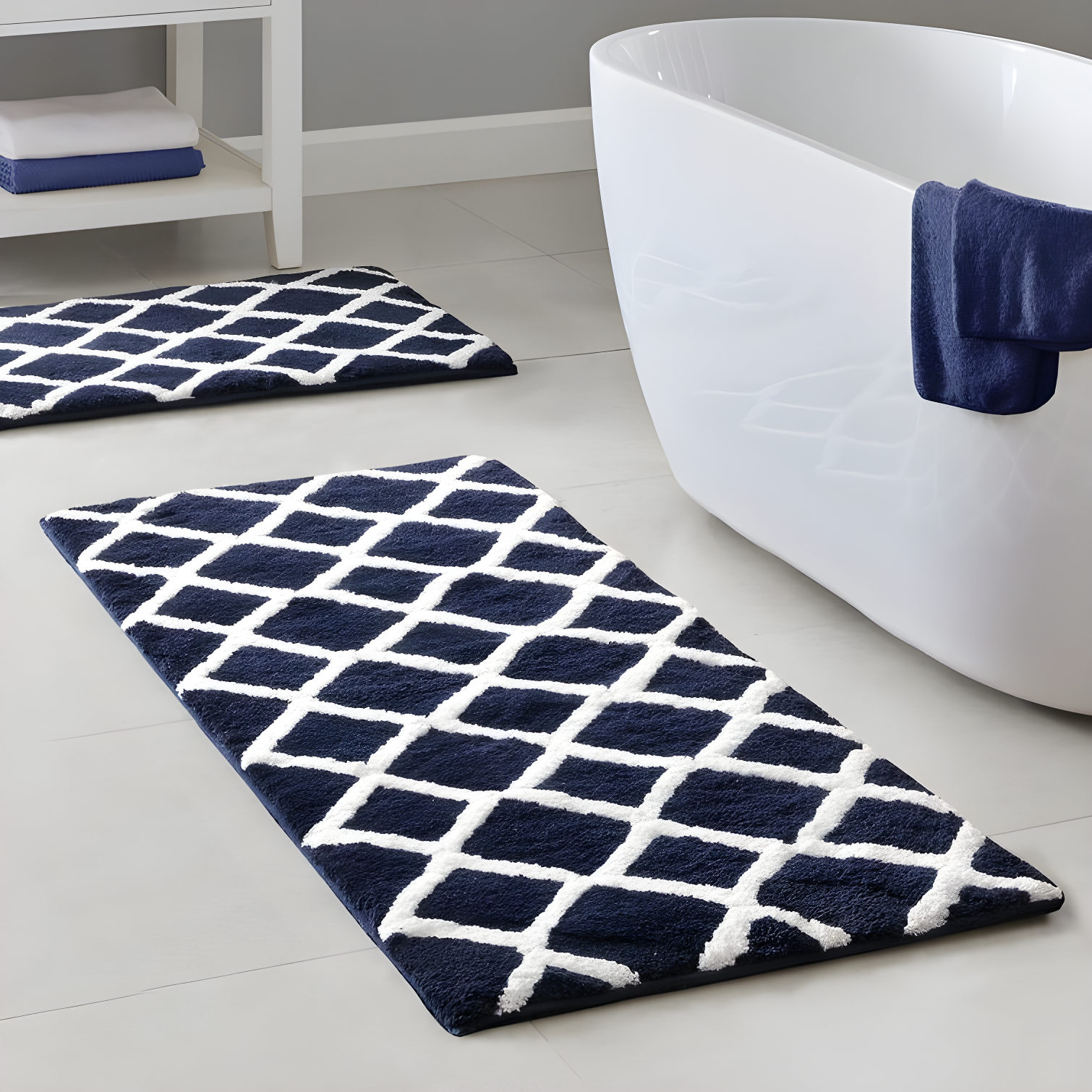 Bittman Reversible High Pile Tufted Bath Rug